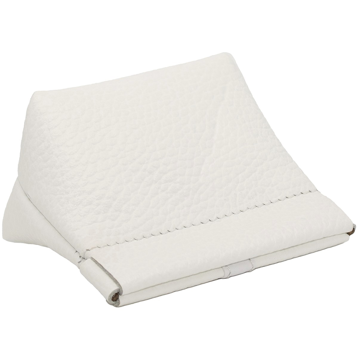 Portamonete vera pelle bianco, borsello da donna chiusura a molla