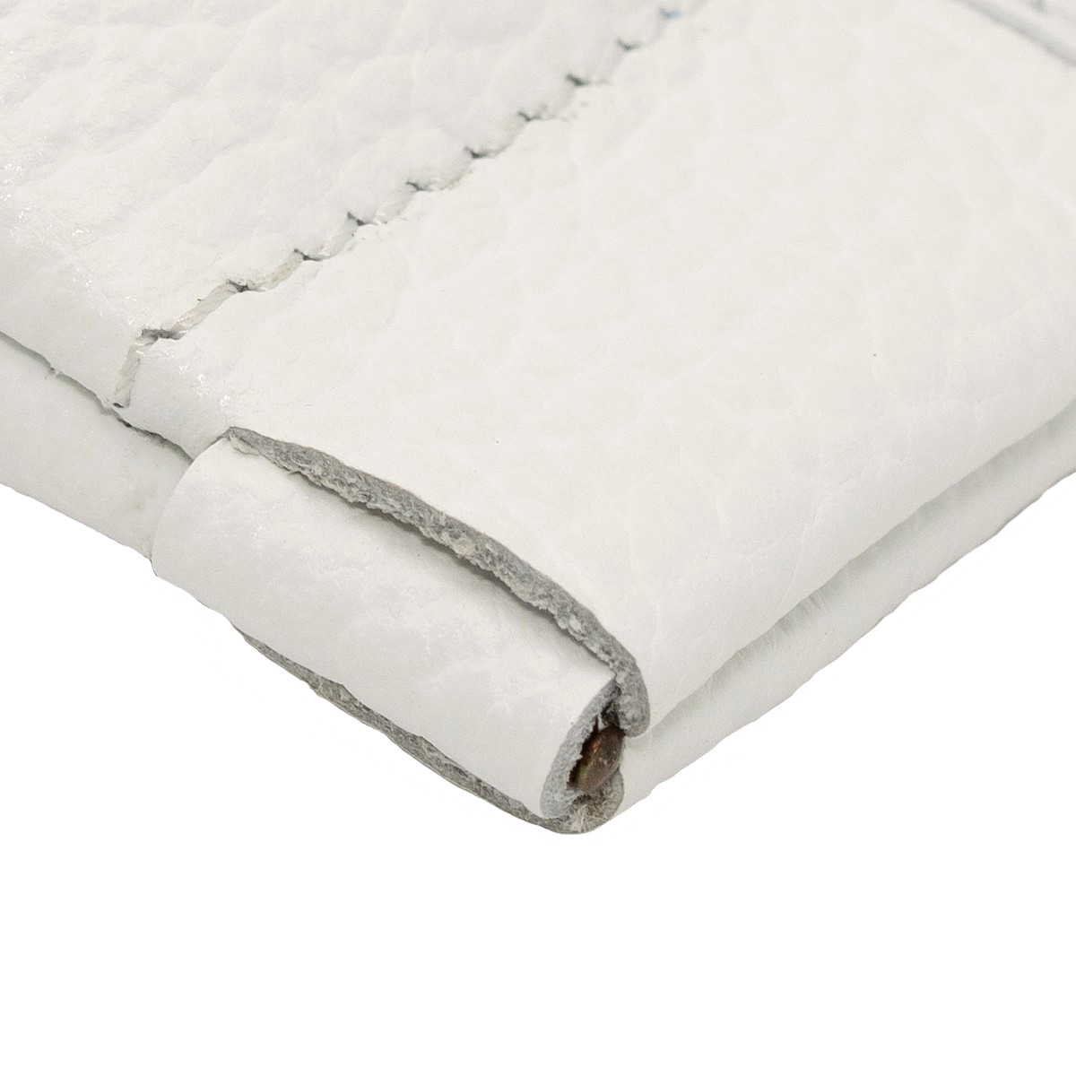 Portamonete vera pelle bianco, borsello da donna chiusura a molla