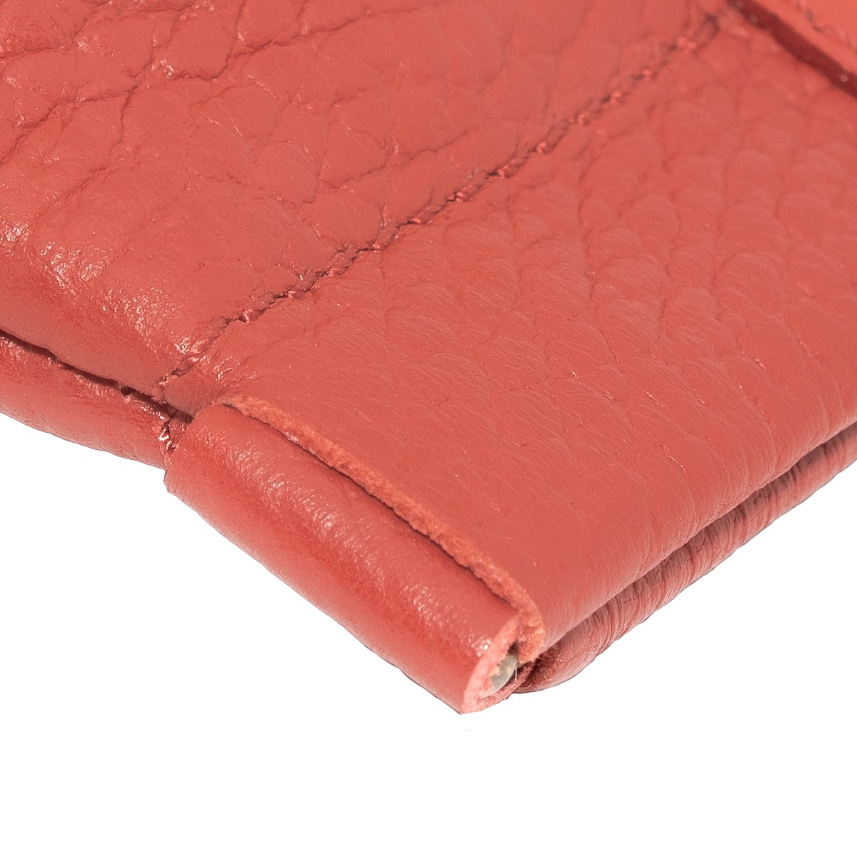 Portamonete donna vera pelle, borsello rosso chiusura a molla