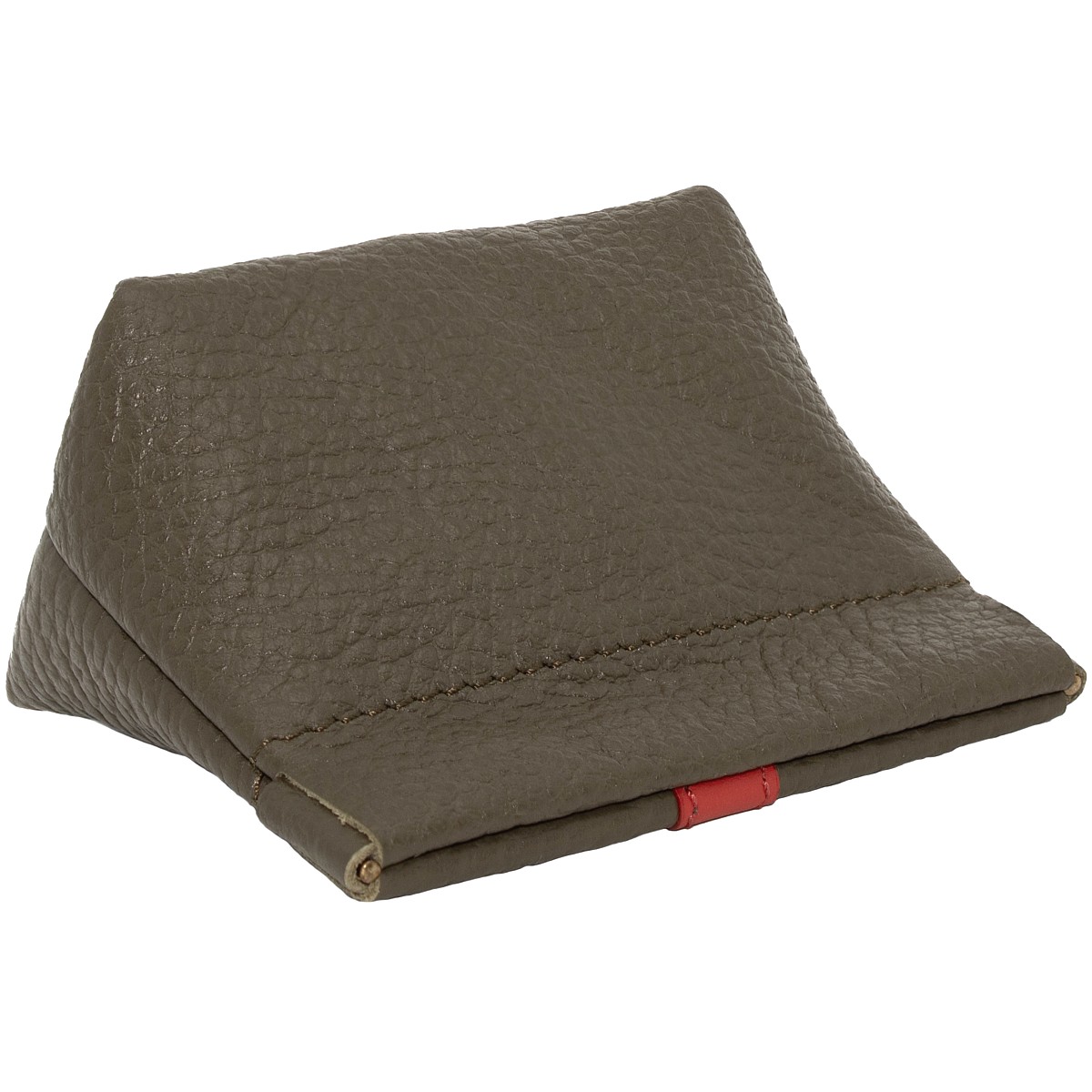 Portamonete vera pelle donna, borsello verde rosso chiusura a molla