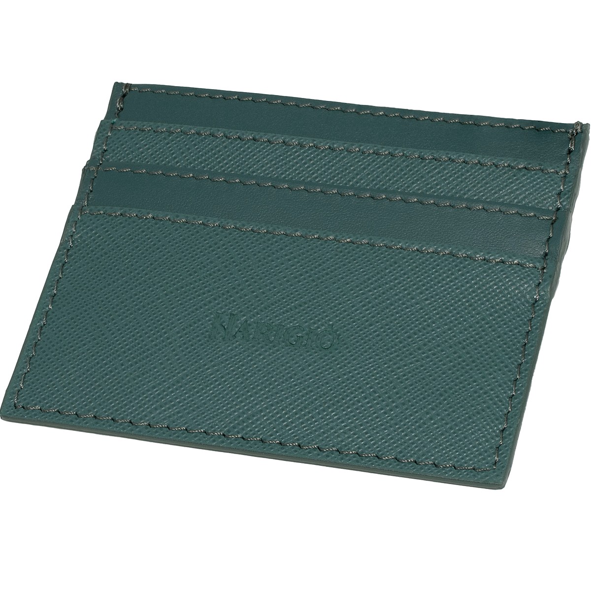 Portacarte di credito vera pelle verde, porta documenti uomo donna