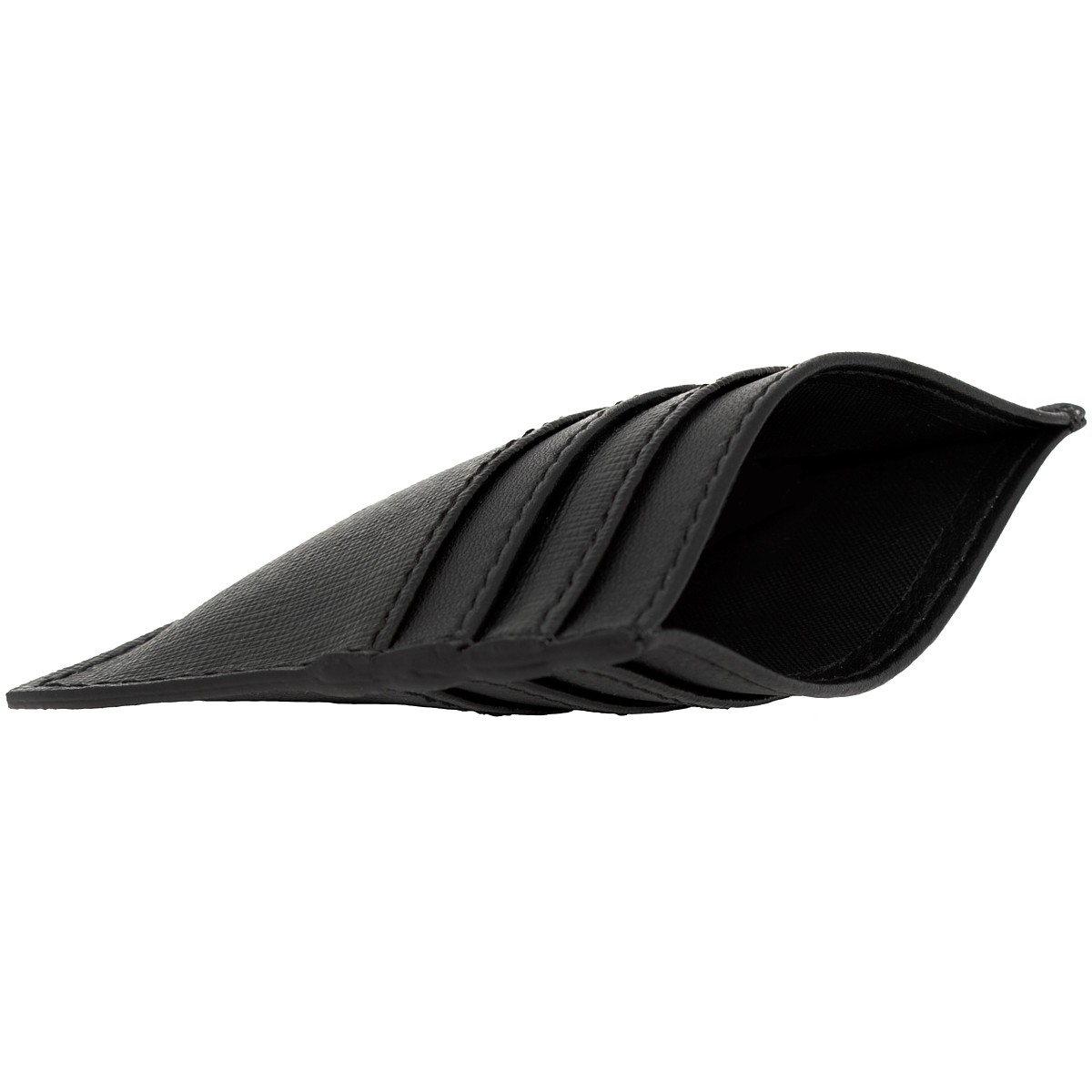 Portacarte di credito unisex, porta documenti vera pelle colore nero