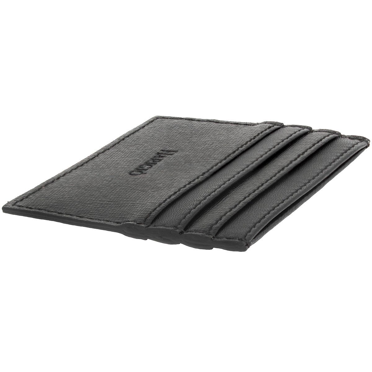 Portacarte di credito unisex, porta documenti vera pelle colore nero