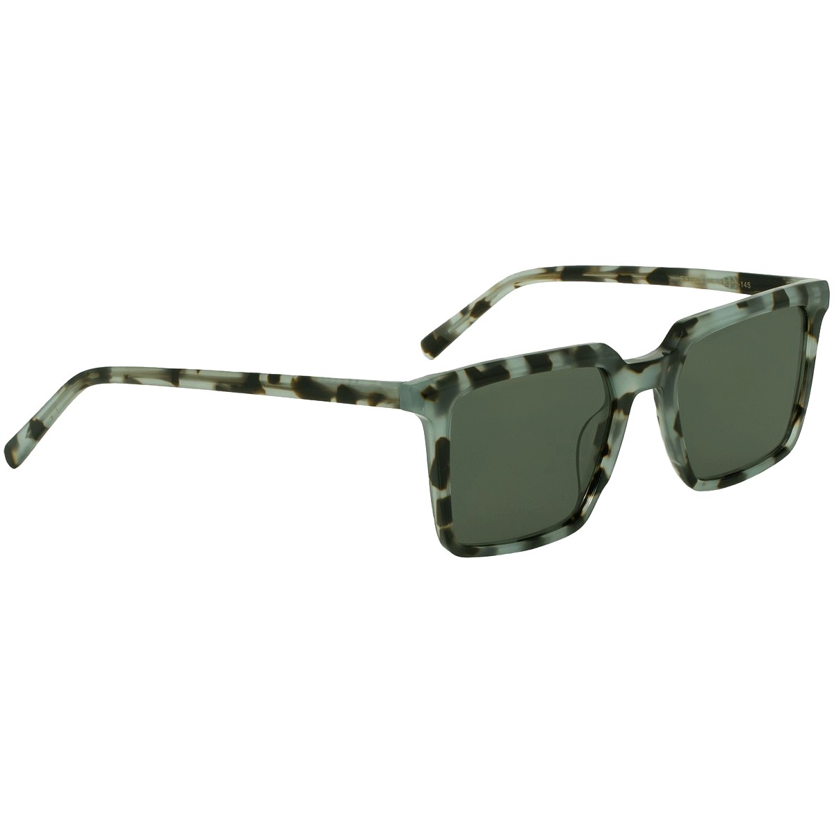 Occhiali da sole unisex, montatura verde marrone tigrato filtri verdi