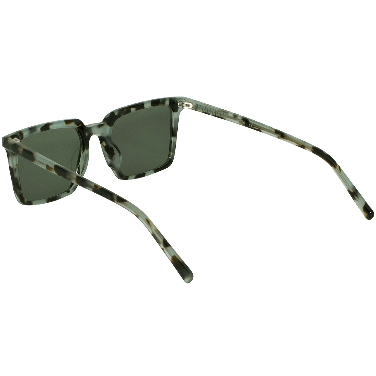 Occhiali da sole unisex, montatura verde marrone tigrato filtri verdi