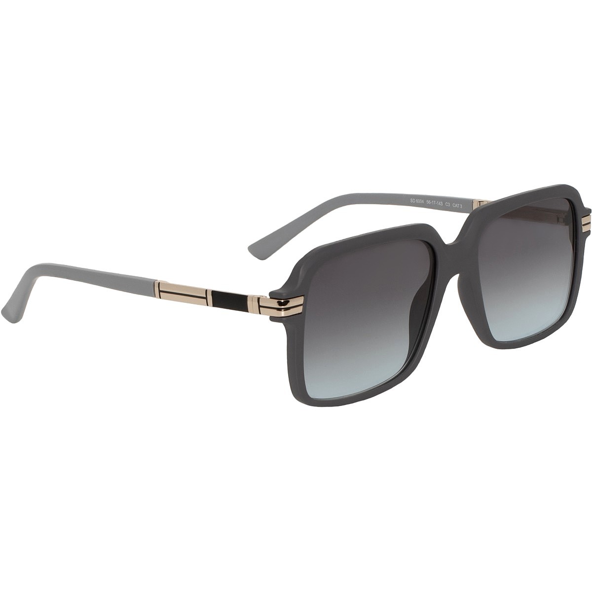 Occhiali da sole uomo montatura grigia con oro, filtri con sfumatura