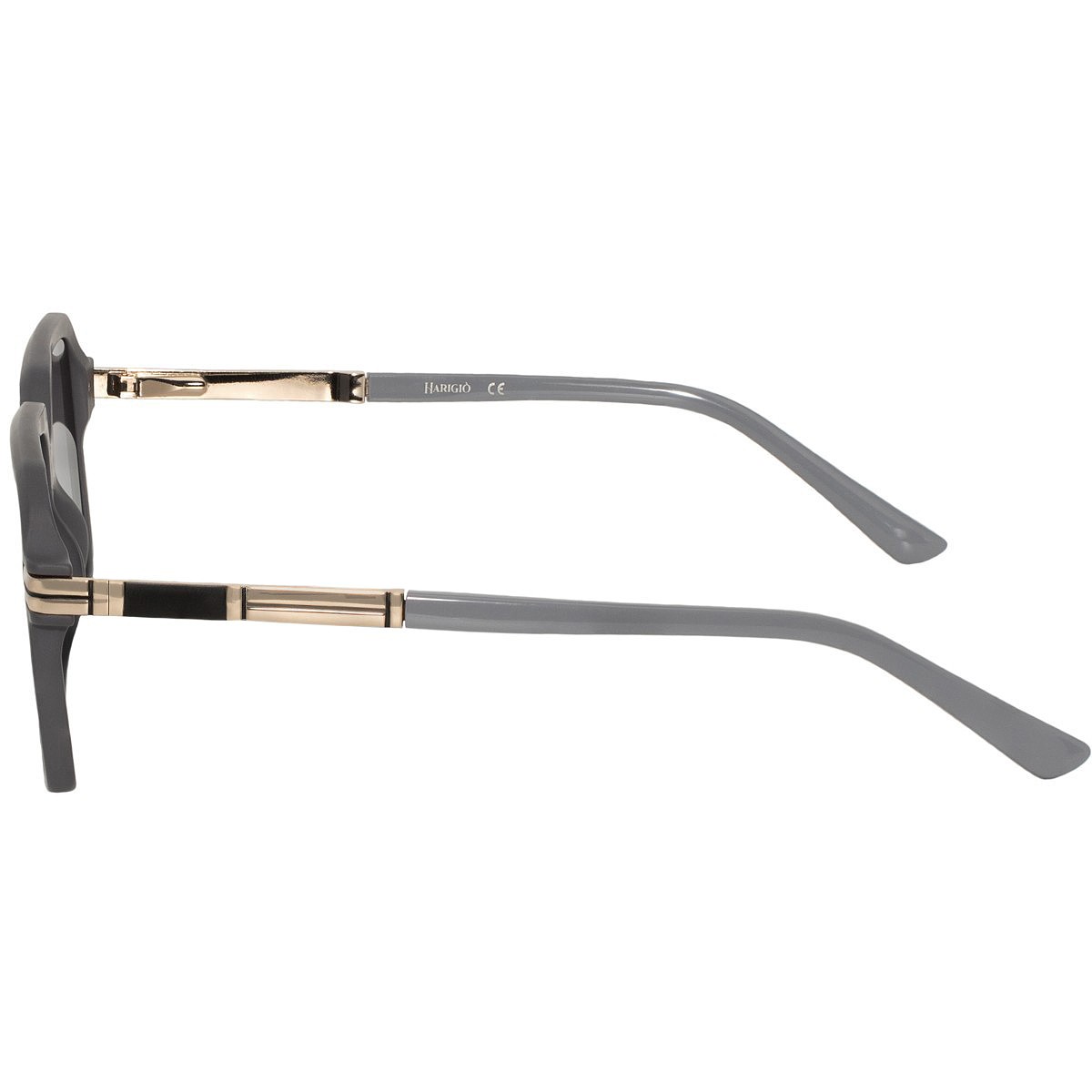 Occhiali da sole uomo montatura grigia con oro, filtri con sfumatura