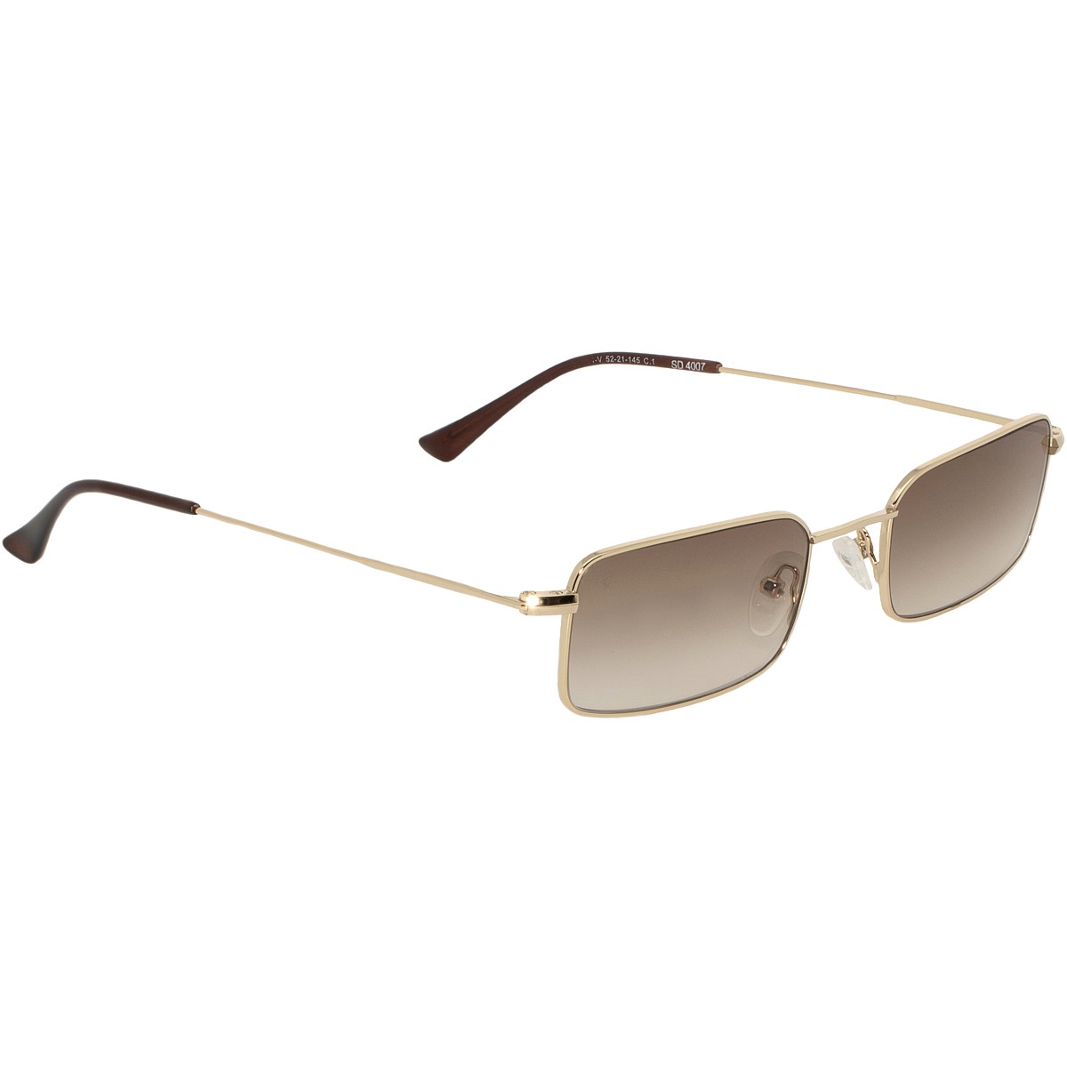 Occhiali da sole unisex montatura metallo oro, filtri marrone sfumati