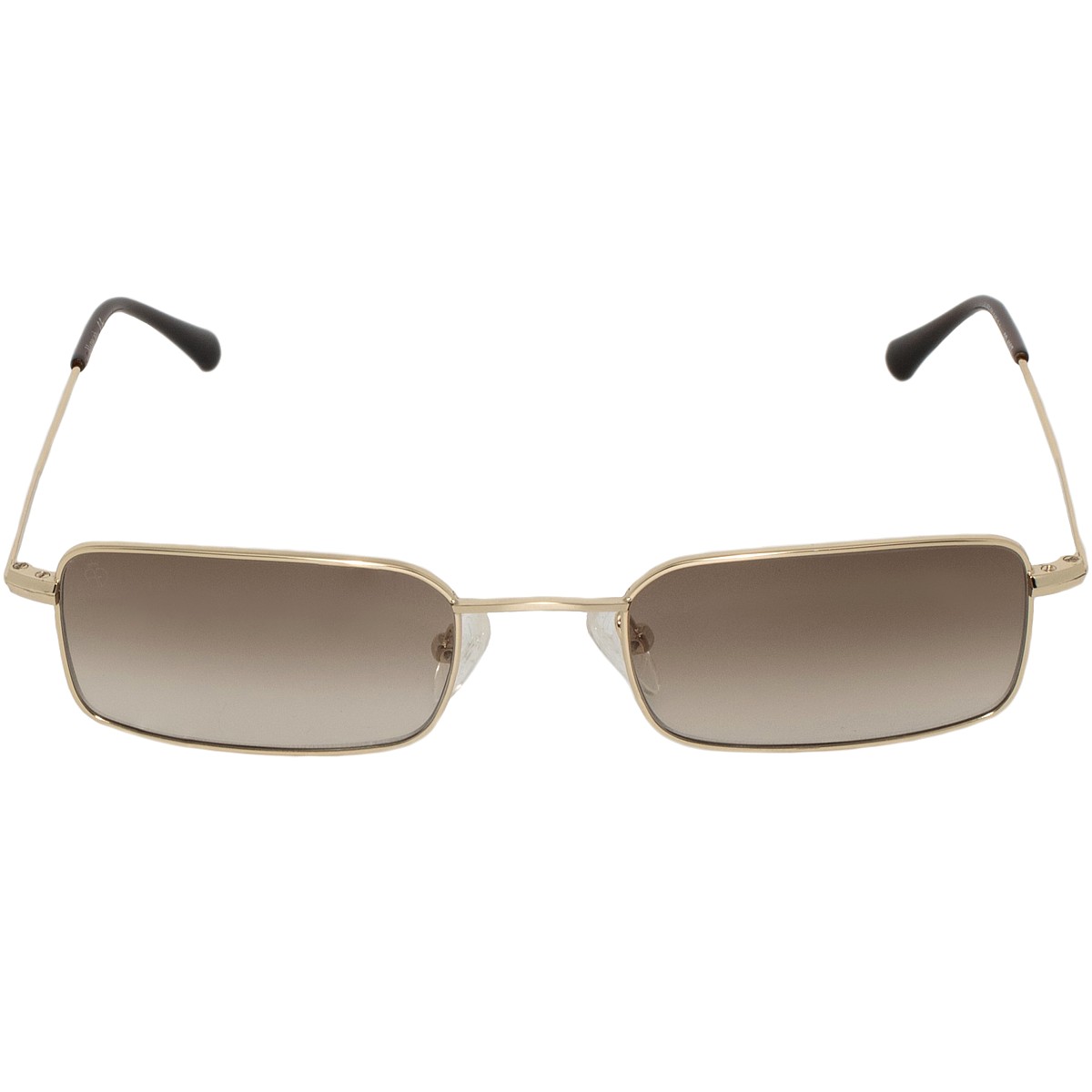 Occhiali da sole unisex montatura metallo oro, filtri marrone sfumati