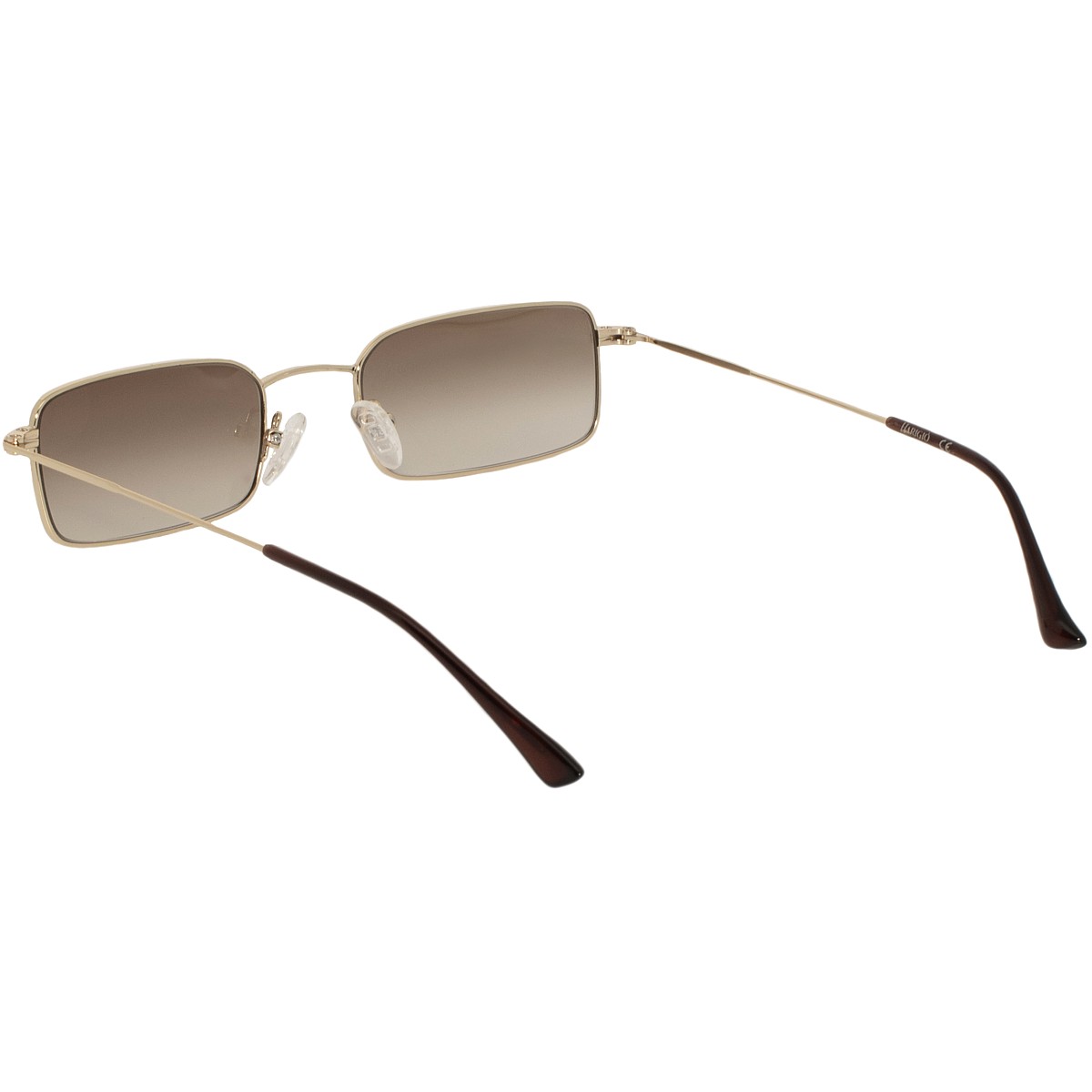 Occhiali da sole unisex montatura metallo oro, filtri marrone sfumati