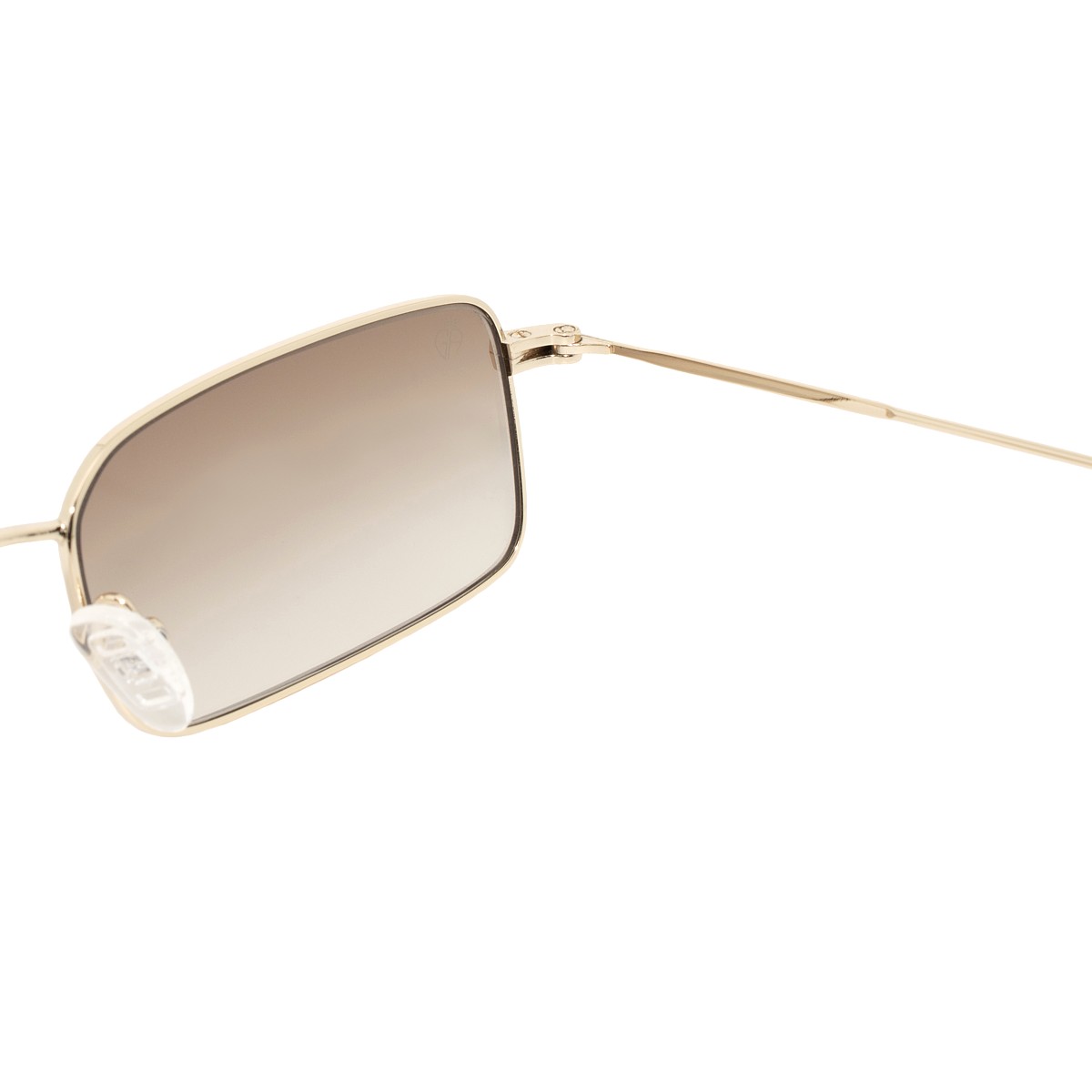 Occhiali da sole unisex montatura metallo oro, filtri marrone sfumati