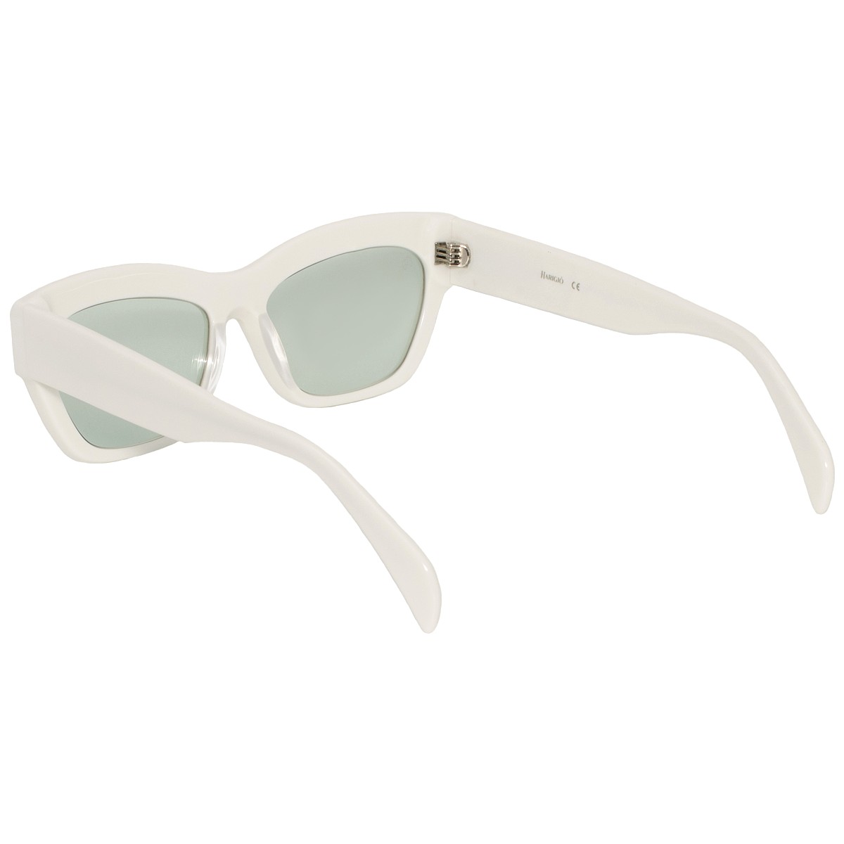 Occhiali da sole donna con montatura bianca lucida e filtri verdi