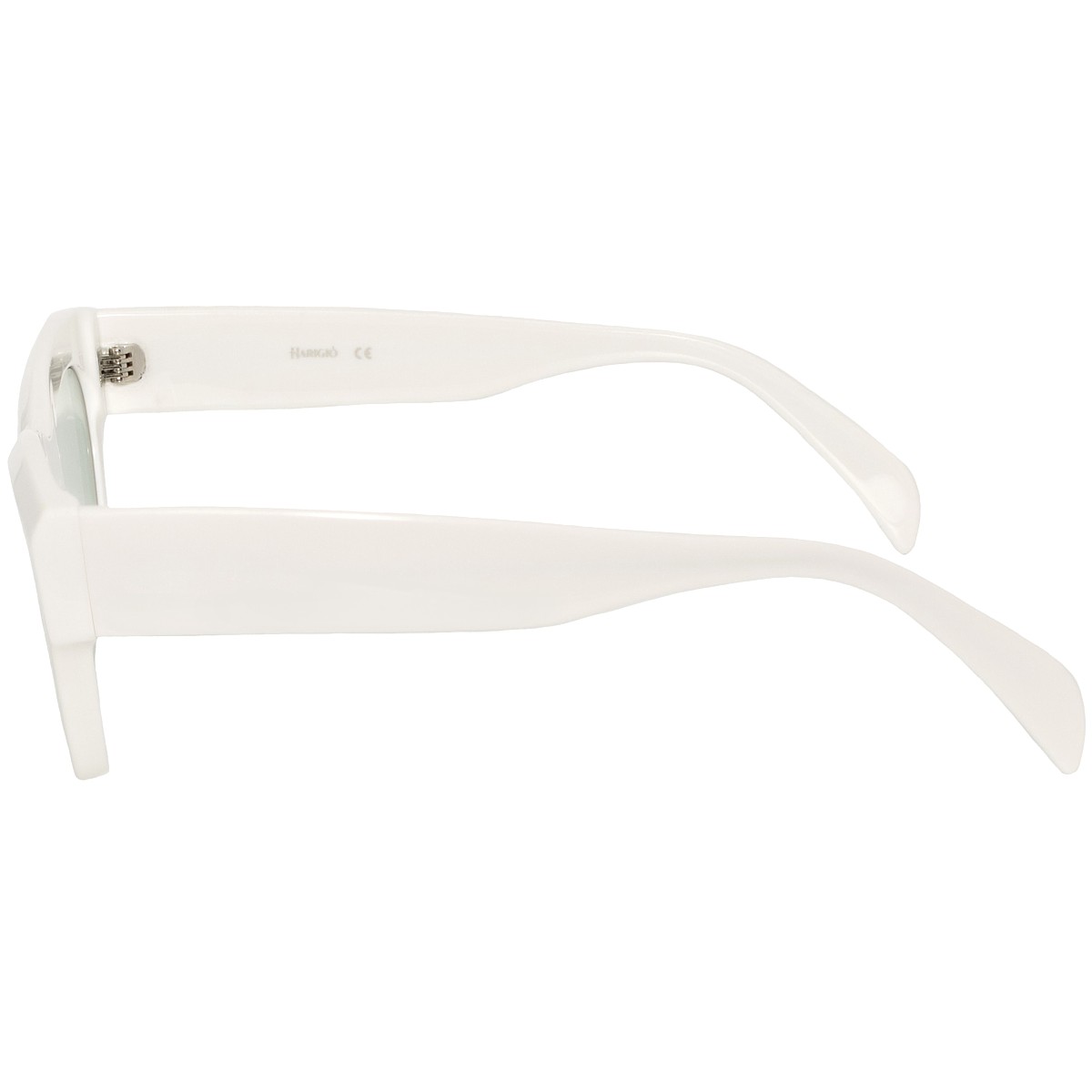 Occhiali da sole donna con montatura bianca lucida e filtri verdi