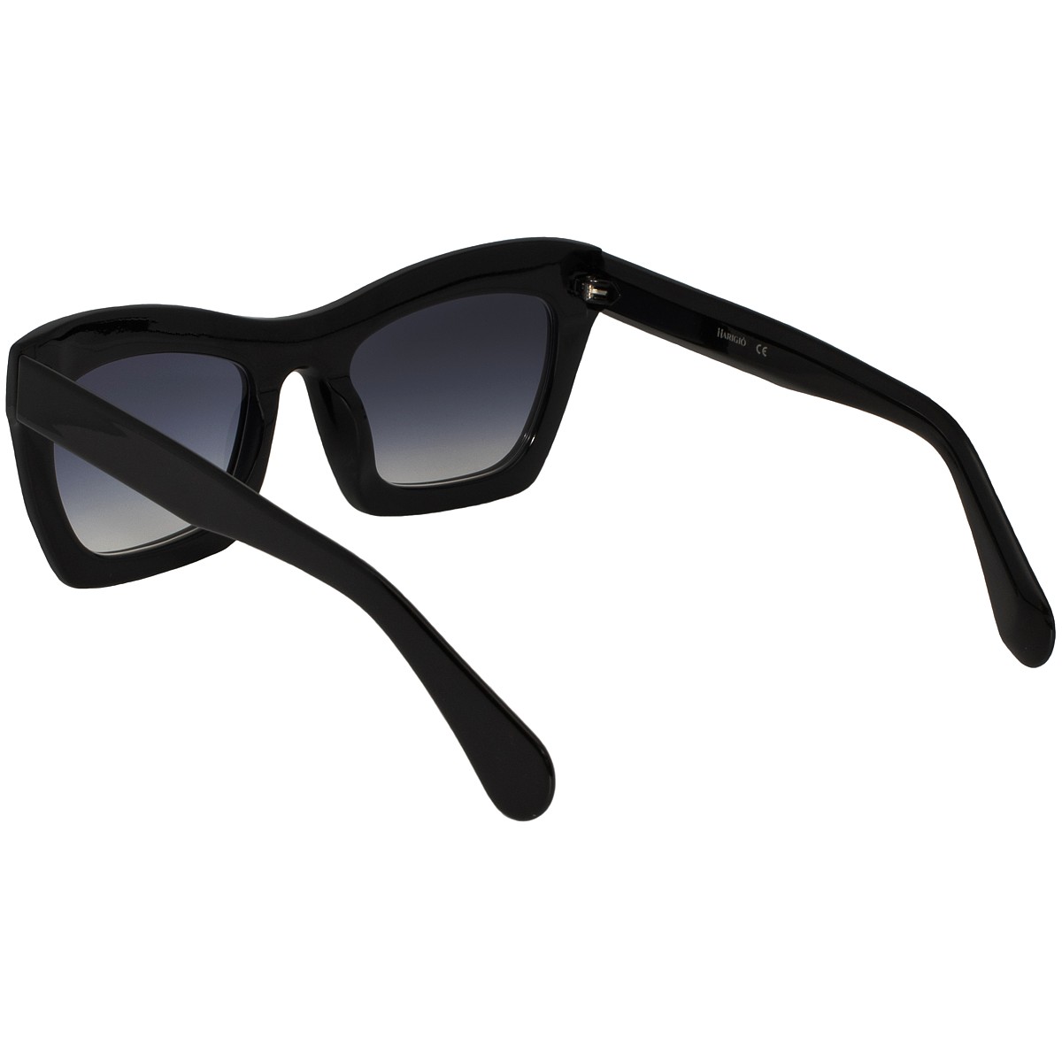 Occhiali da sole donna montatura nera lucida filtri viola sfumati