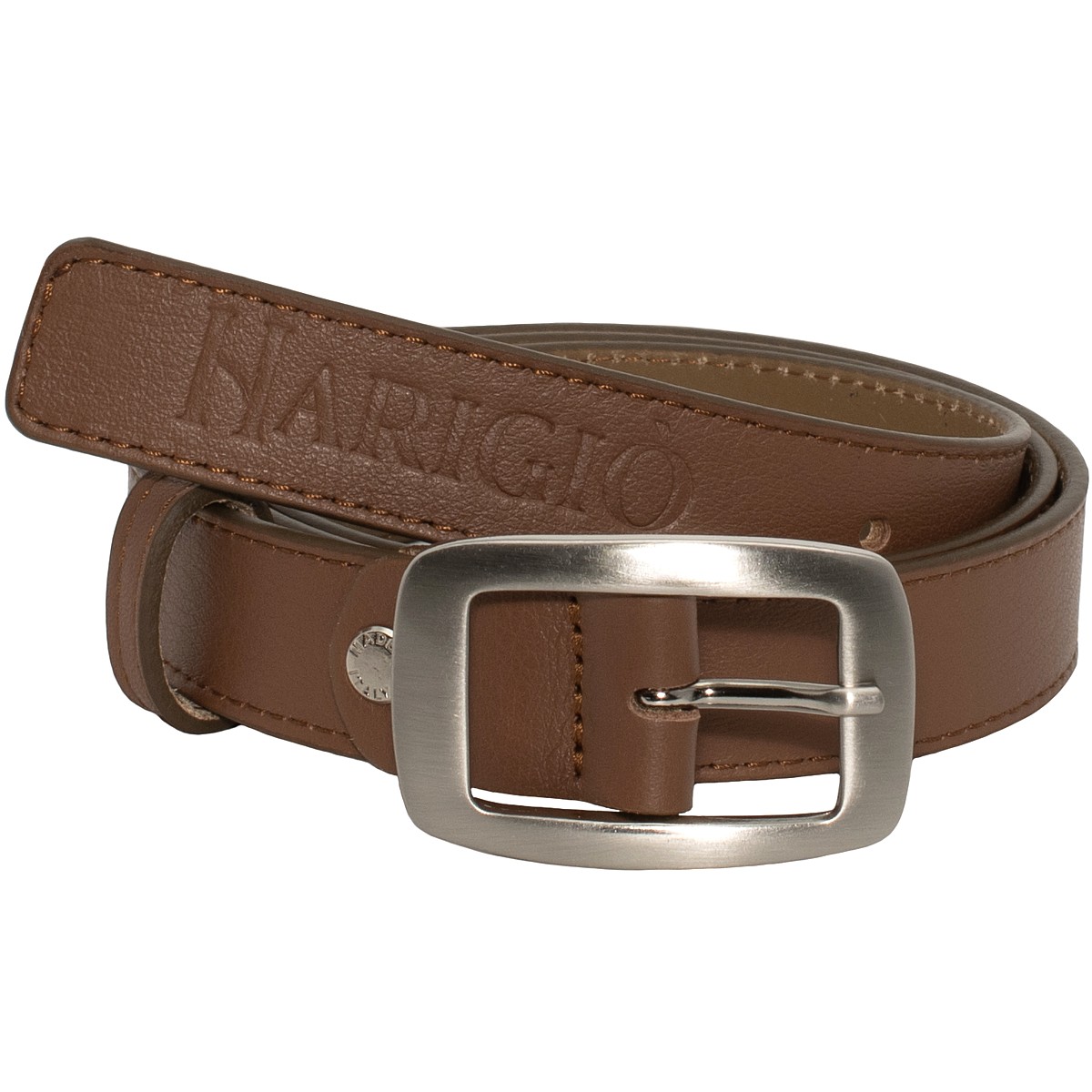 Cintura marrone vera pelle, cinta unisex con fibbia colore argento