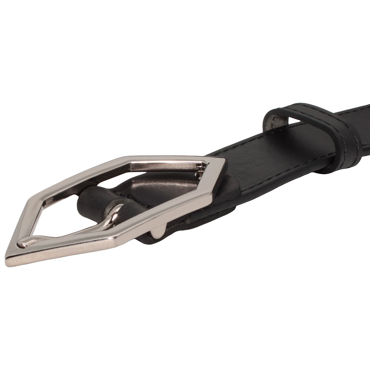 Cintura vera pelle nera, cinta da uomo e da donna fibbia argentata