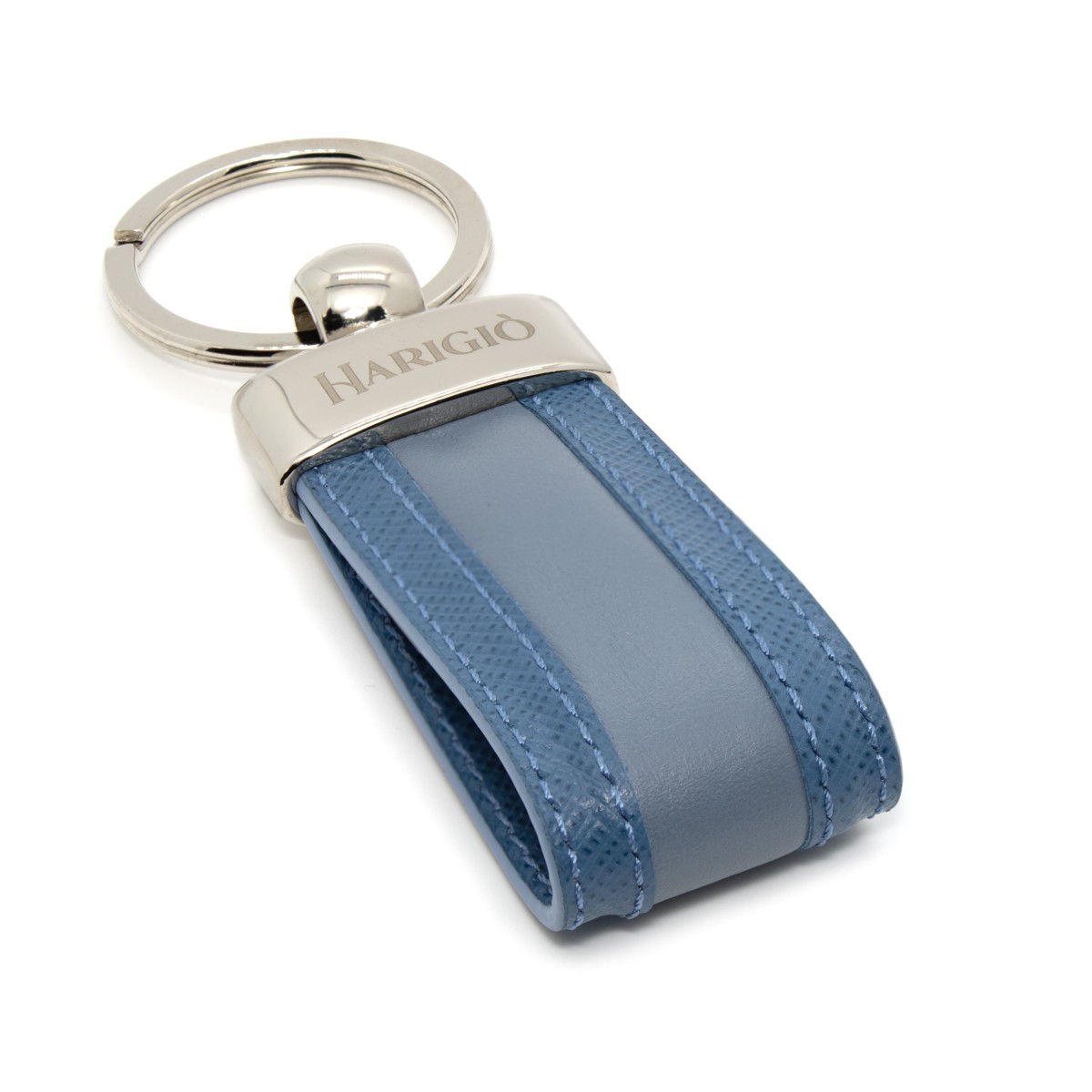 Portacarte di credito portachiavi vera pelle celeste da uomo e donna