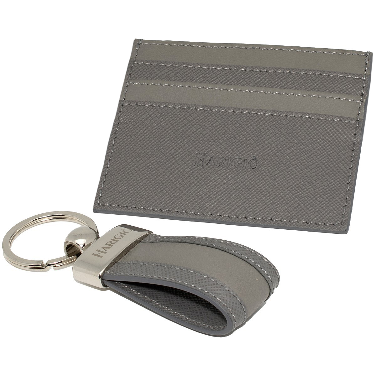 Portacarte di credito portachiavi uomo donna vera pelle colore grigio