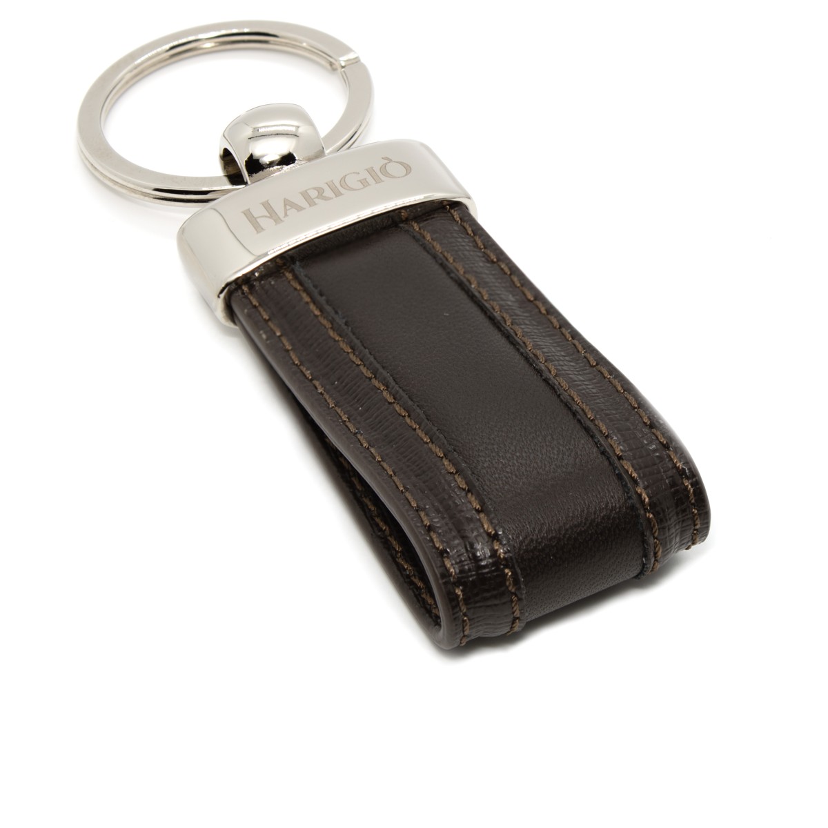 Portacarte di credito con portachiavi vera pelle unisex marrone