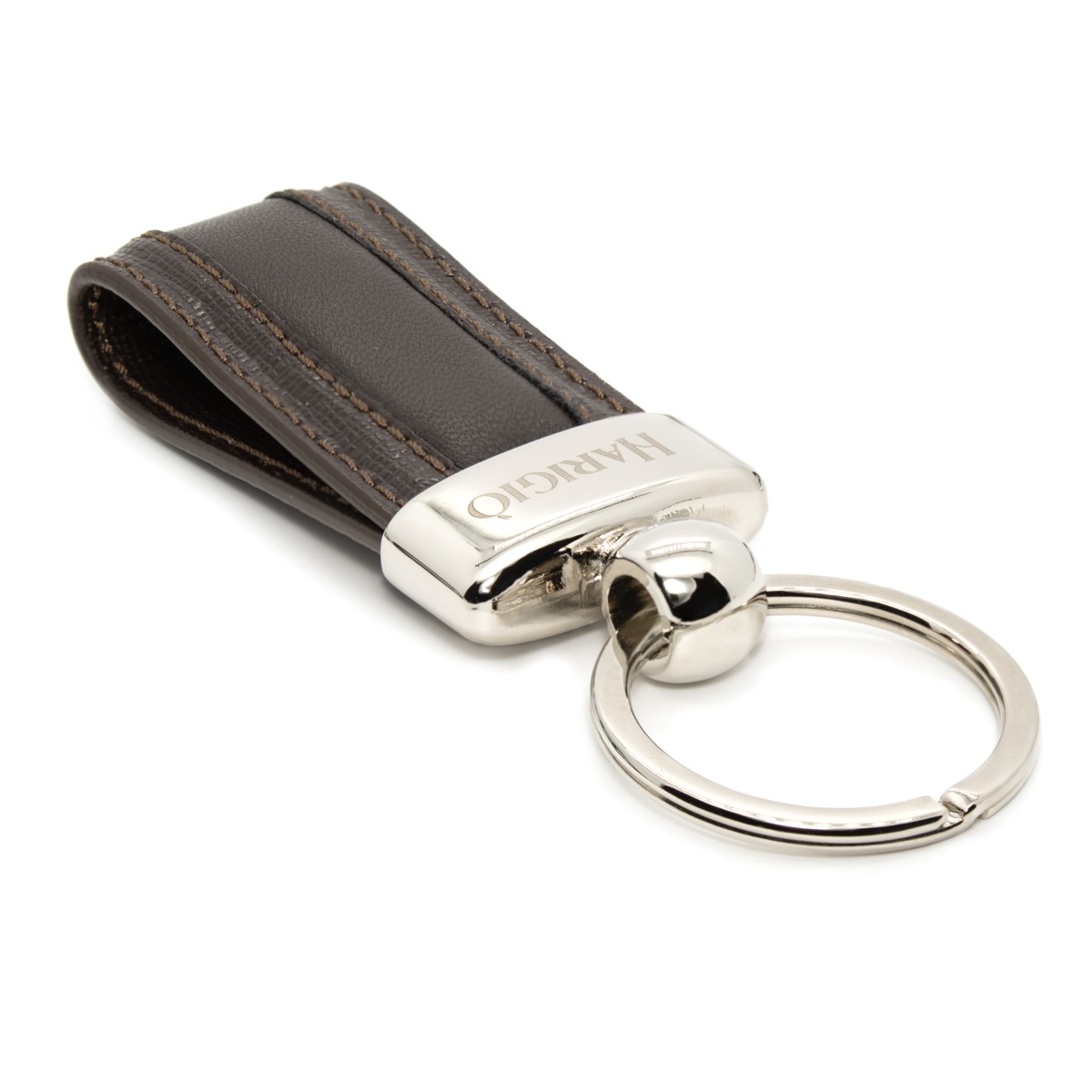 Portacarte di credito con portachiavi vera pelle unisex marrone