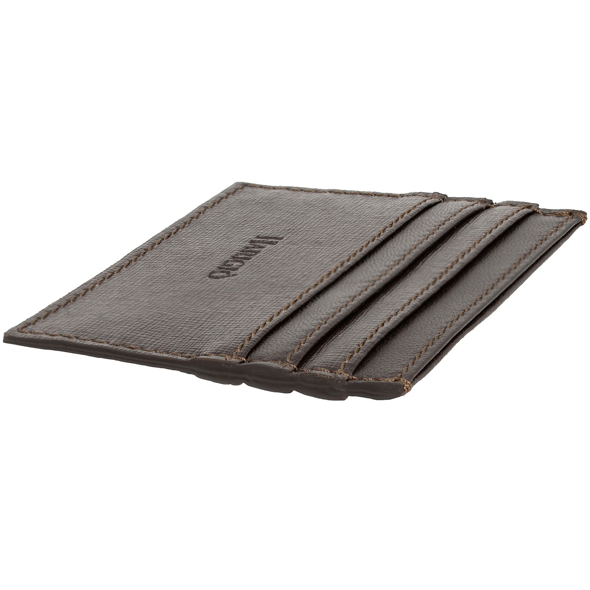 Portacarte di credito con portachiavi vera pelle unisex marrone