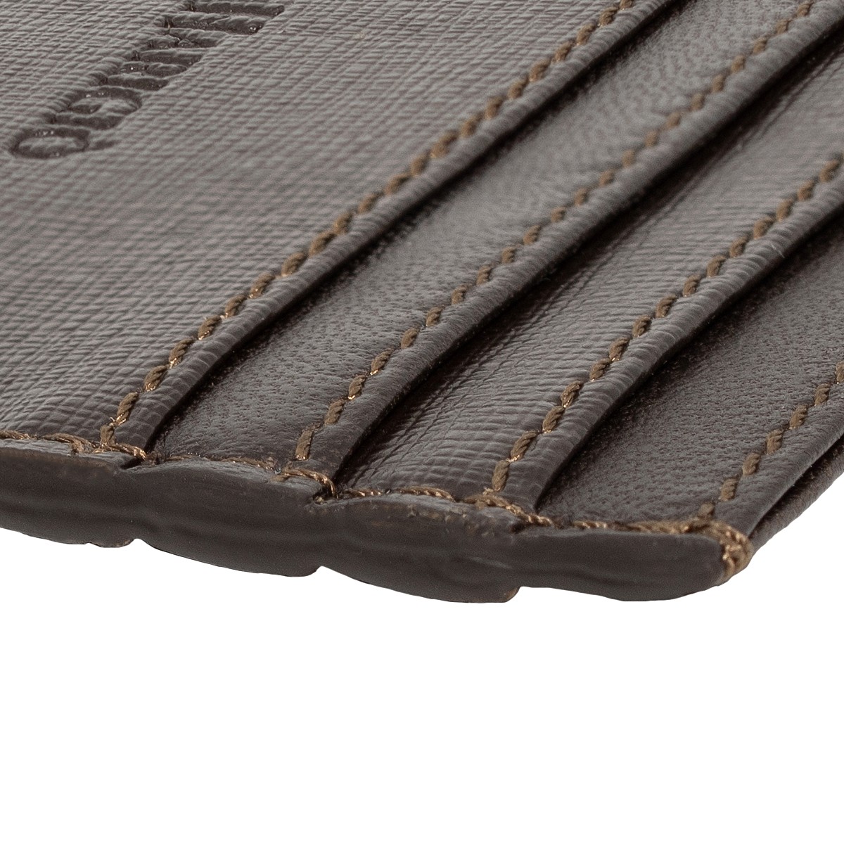 Portacarte di credito con portachiavi vera pelle unisex marrone