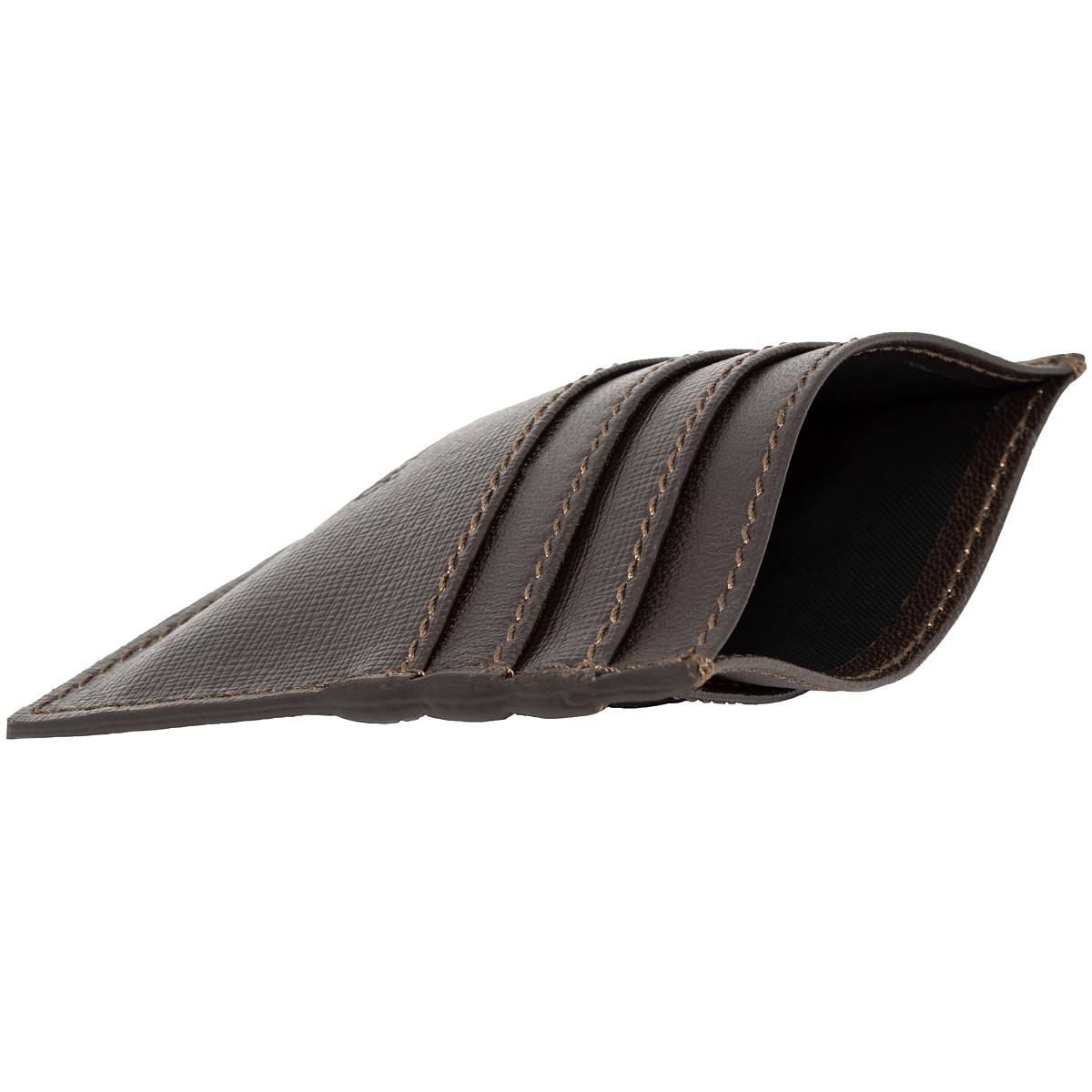 Portacarte di credito con portachiavi vera pelle unisex marrone