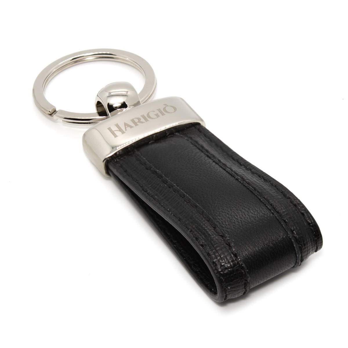 Portacarte di credito con portachiavi unisex vera pelle nero