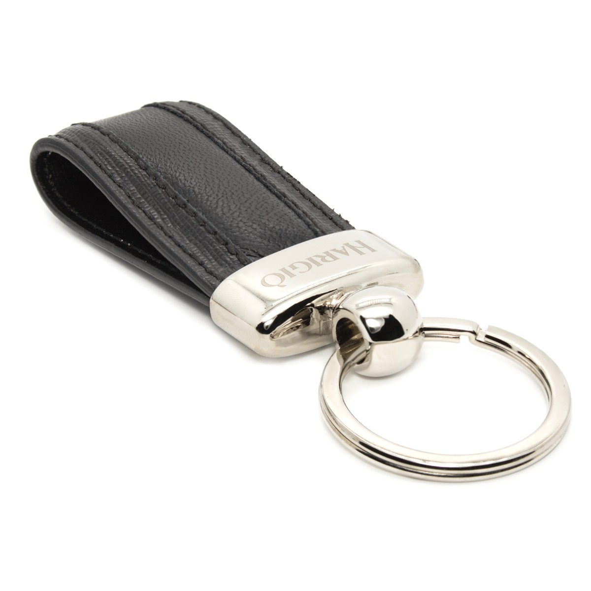 Portacarte di credito con portachiavi unisex vera pelle nero