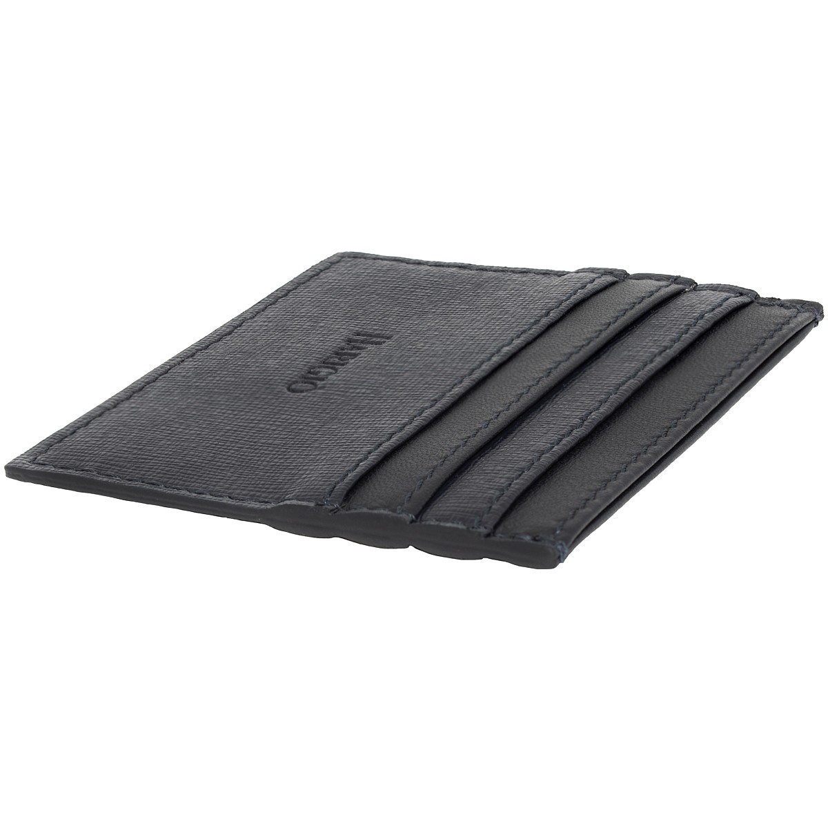 Portacarte di credito portachiavi vera pelle uomo donna blu notte