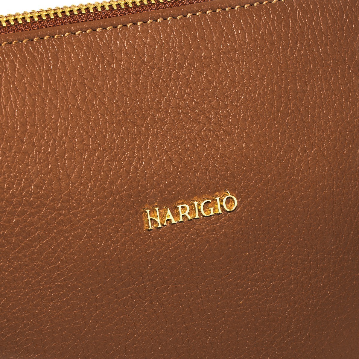 Borsa da donna piatta in vera pelle colore cuoio, tracolla removibile