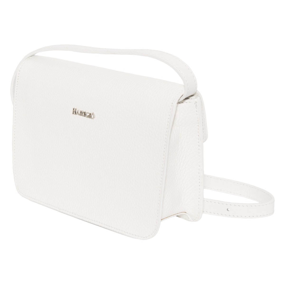 Borsa da donna in vera pelle bianca, con regolazione della tracolla