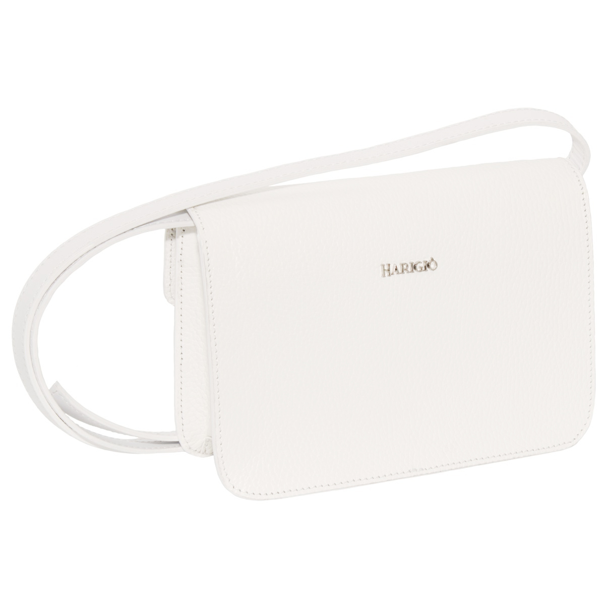 Borsa da donna in vera pelle bianca, con regolazione della tracolla