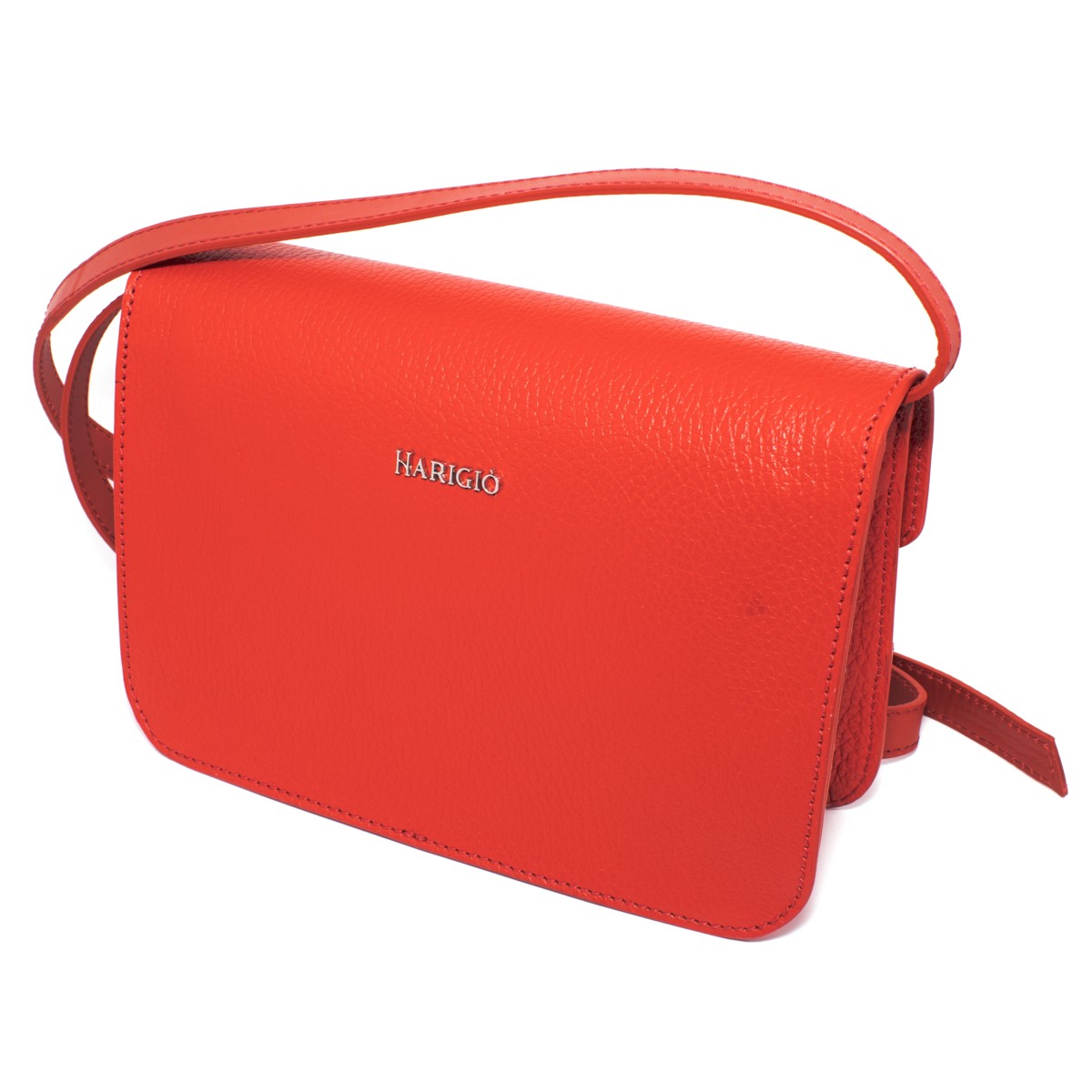 Borsa da donna vera pelle rossa, tracolla con regolazione misura