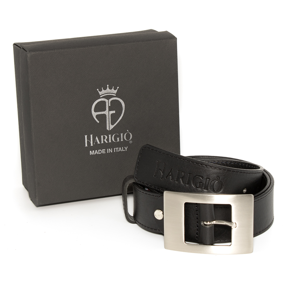 Cintura vera pelle colore nera, cinta da uomo e da donna con fibbia