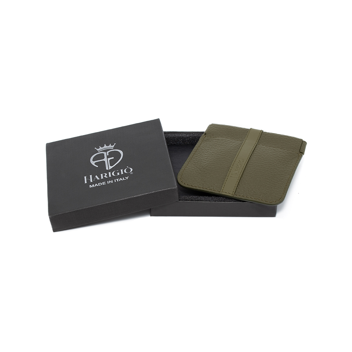 Portamonete verde in vera pelle, borsello da uomo donna