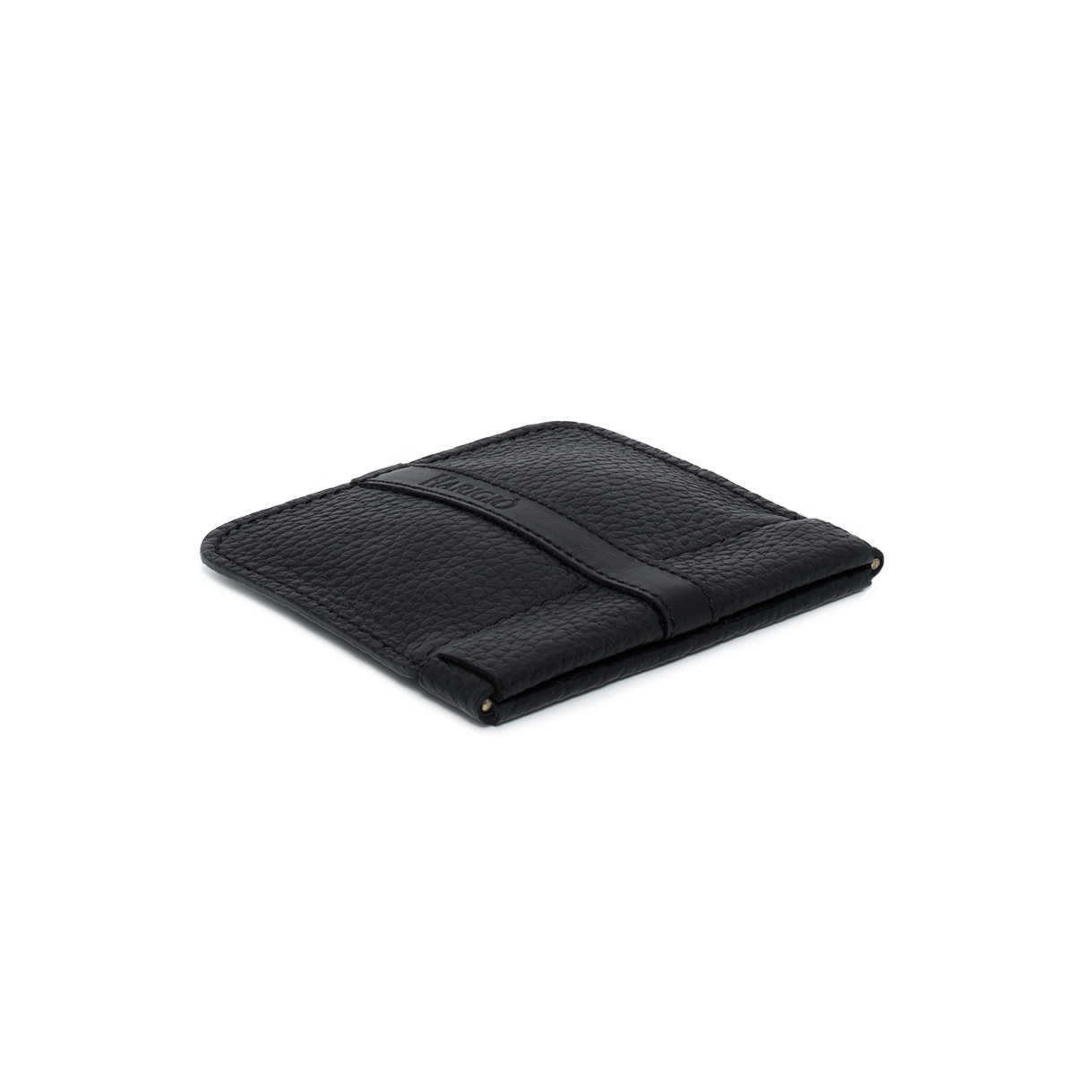 Portamonete in vera pelle unisex, borsello nero chiusura a molla