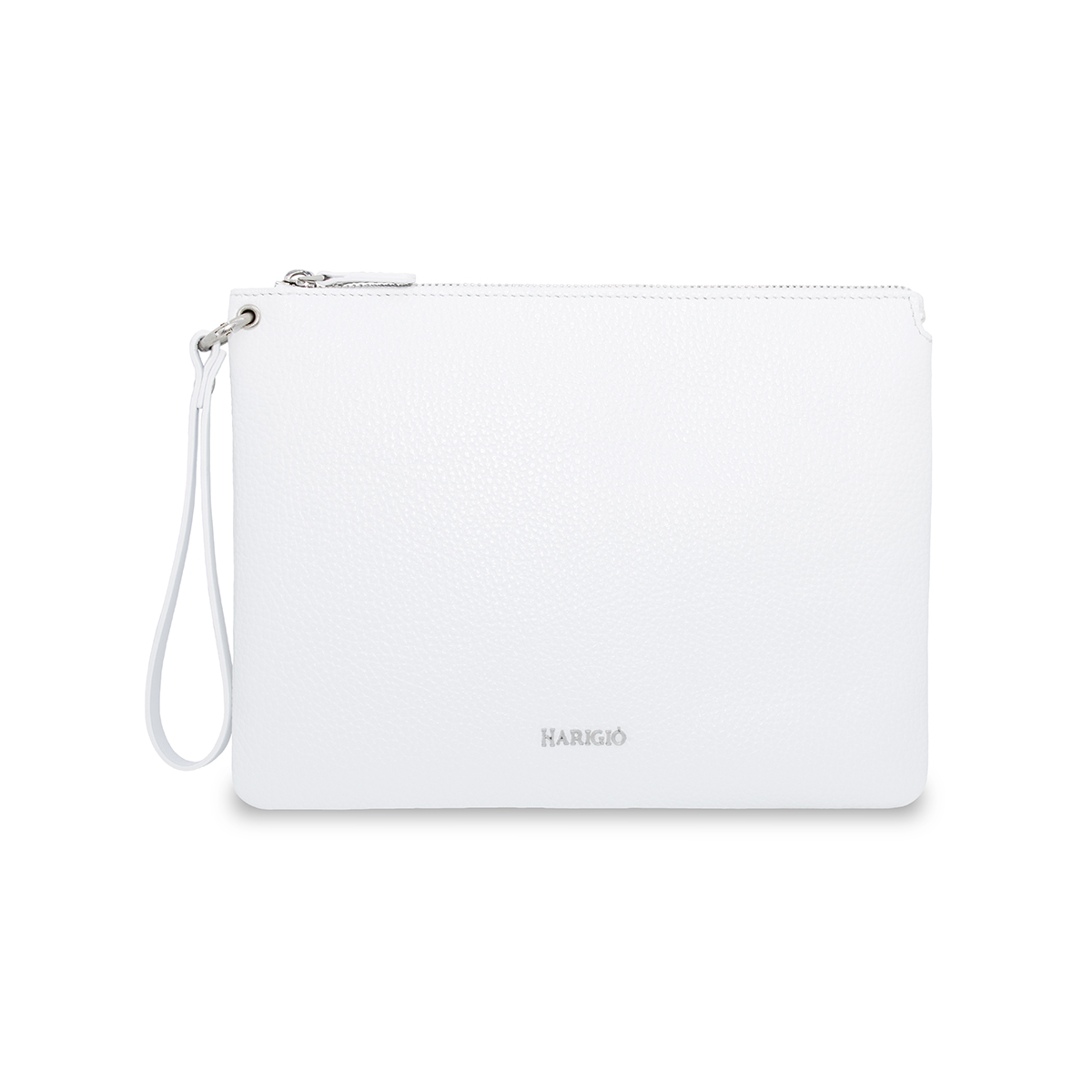 Pochette bianca da donna in vera pelle, tracolla e manico removibile