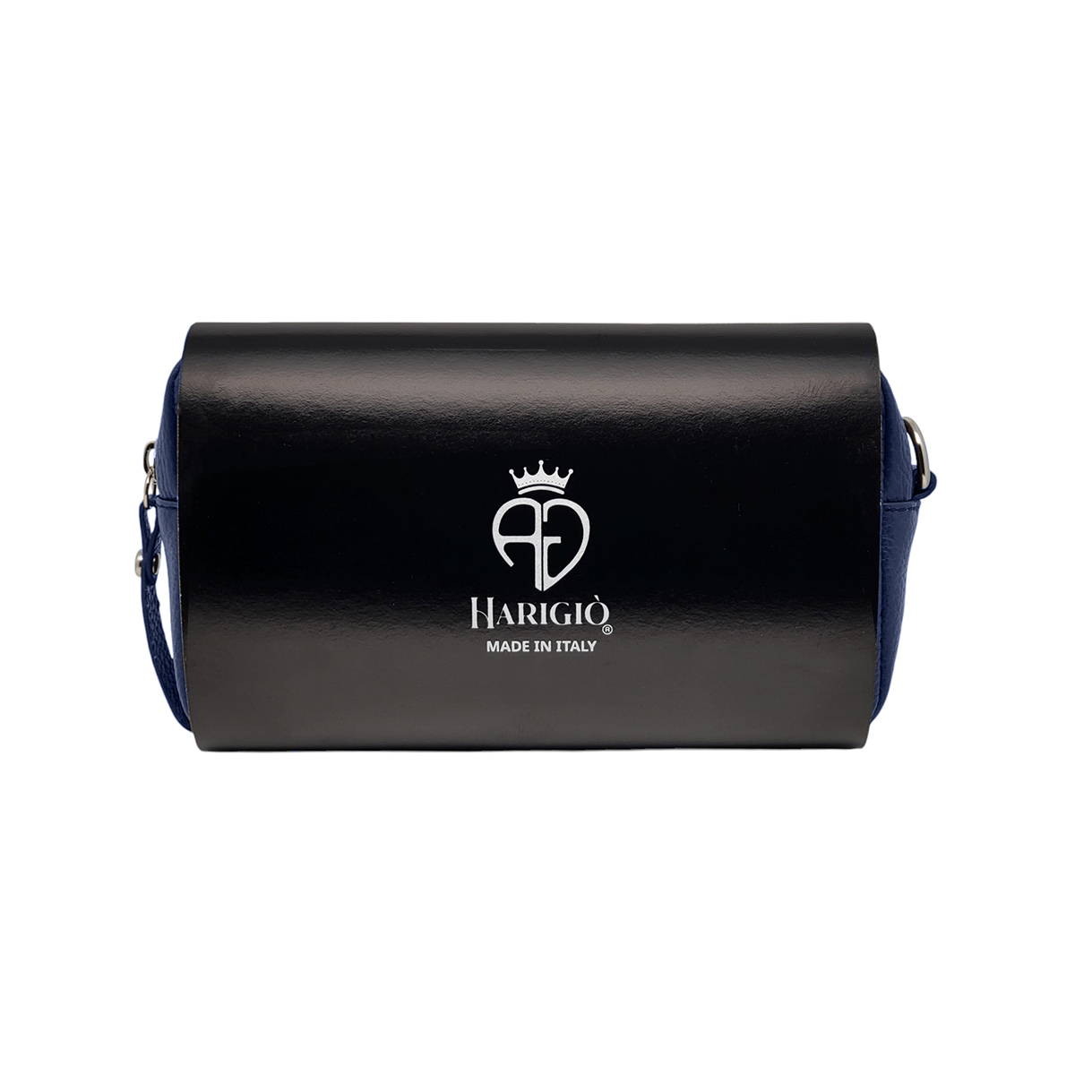 Borsello colore blu chiaro in vera pelle, marsupio da polso per uomo