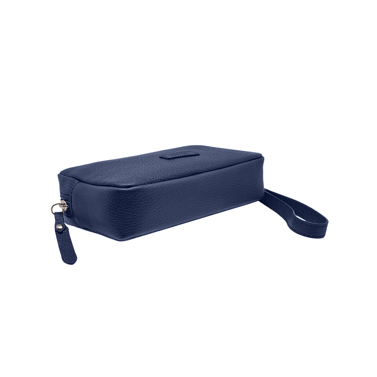 Borsello colore blu chiaro in vera pelle, marsupio da polso per uomo