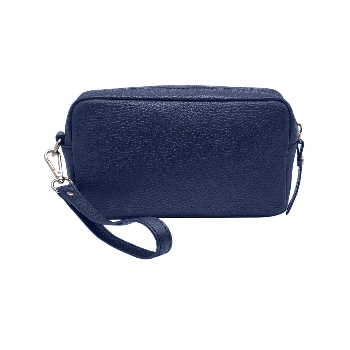 Borsello colore blu chiaro in vera pelle, marsupio da polso per uomo