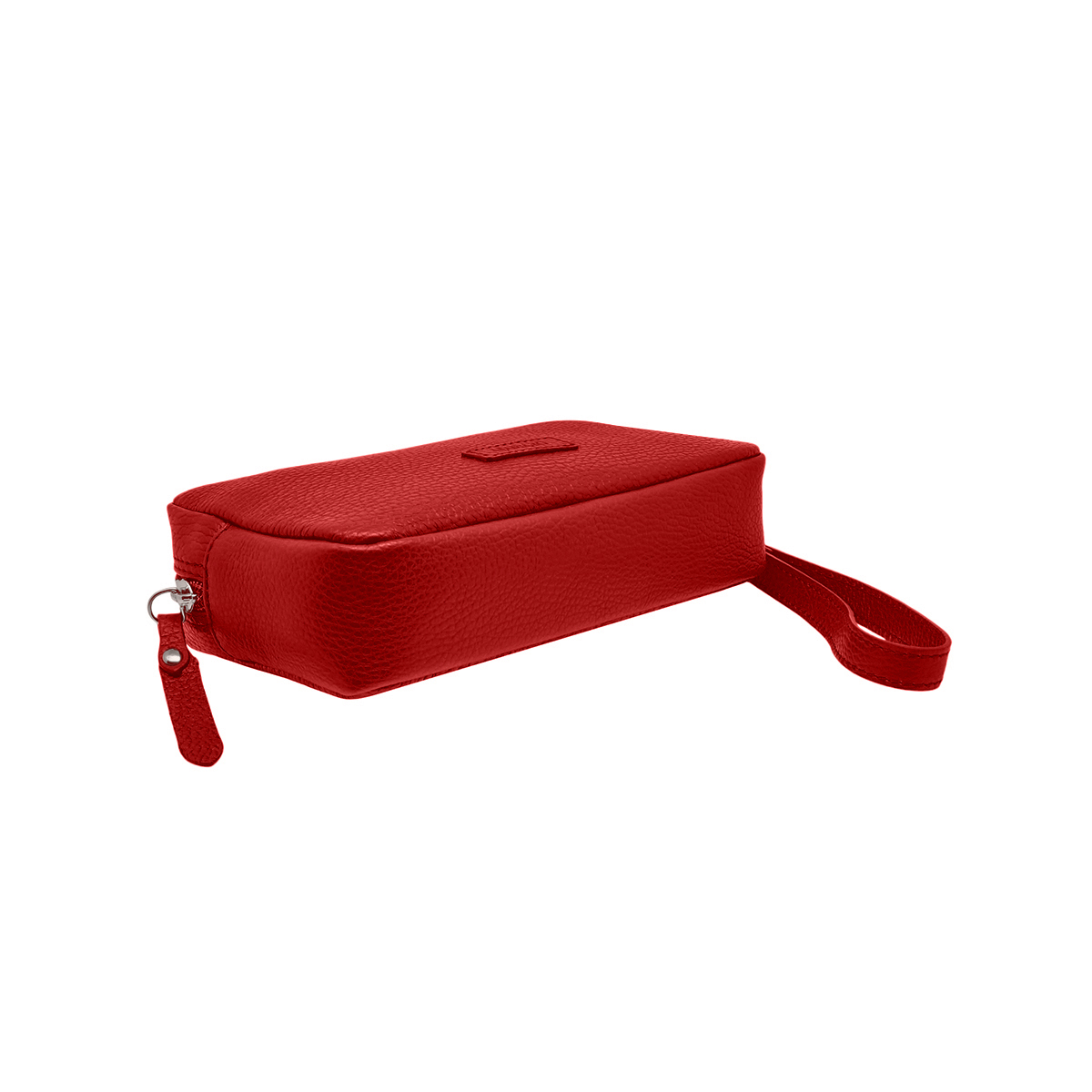 Borsello da polso a mano rosso, marsupio da uomo in vera pelle