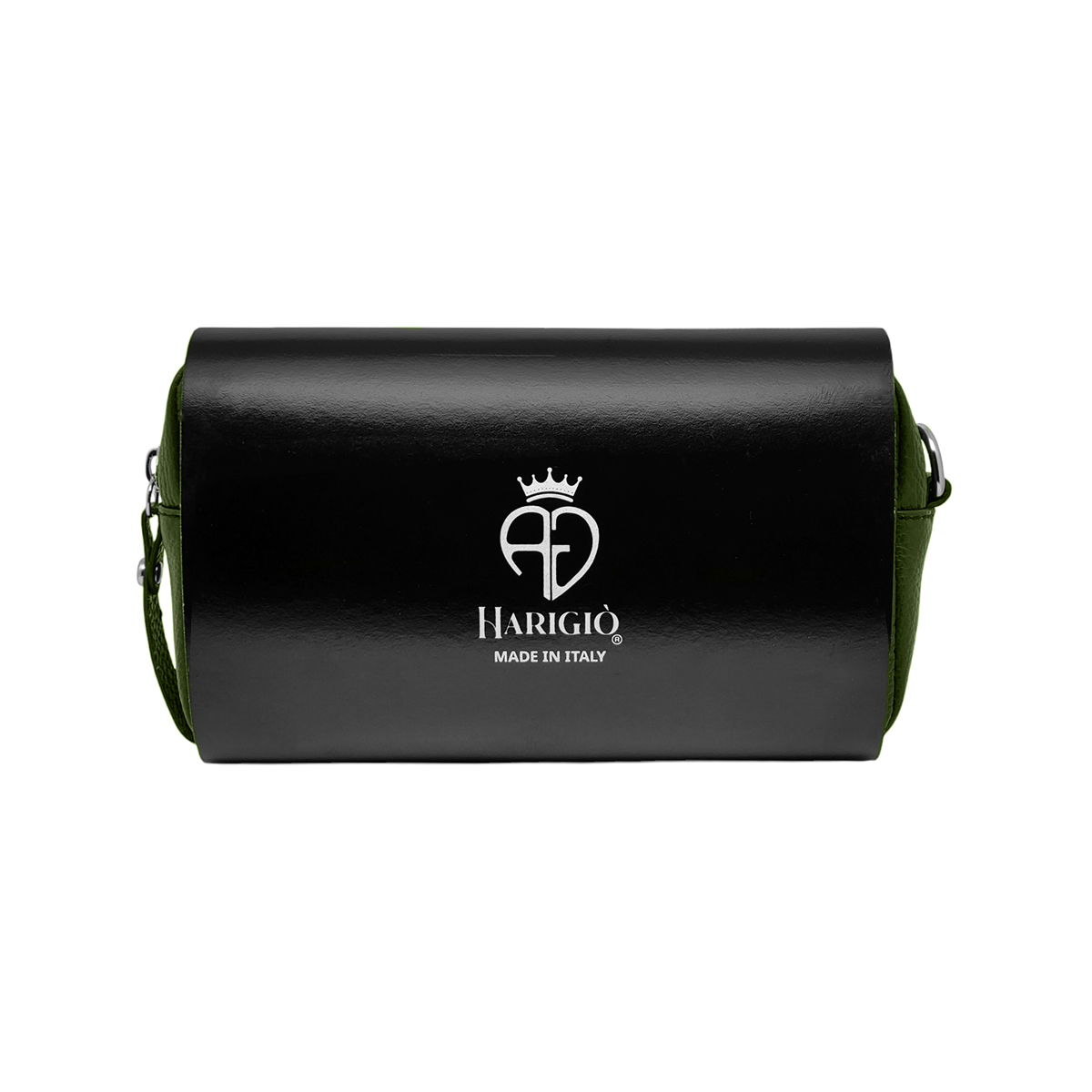 Borsello in vera pelle verde, marsupio da uomo maniglia da polso