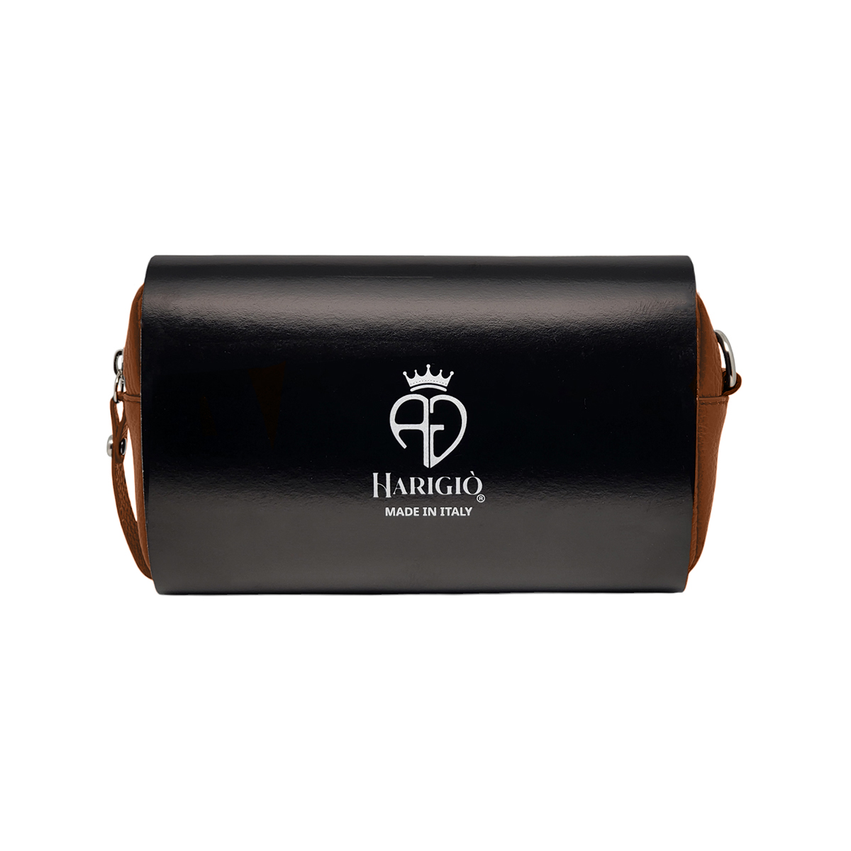 Borsello da uomo marrone chiaro, marsupio vera pelle manico polso