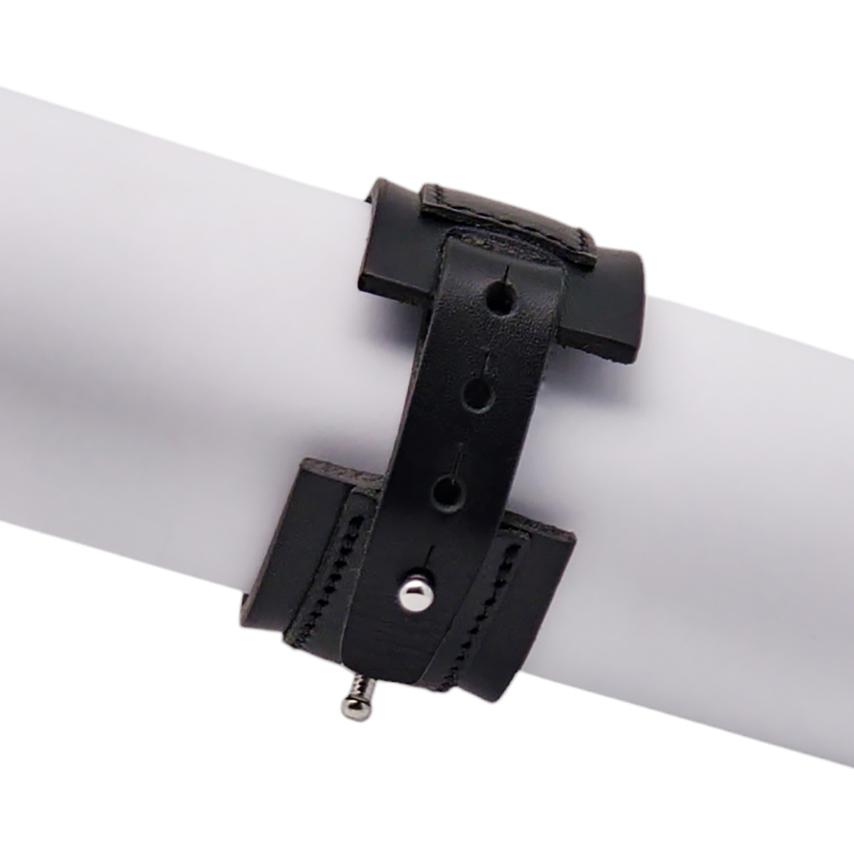 Bracciale nero unisex vera pelle, braccialetto cinturino regolabile