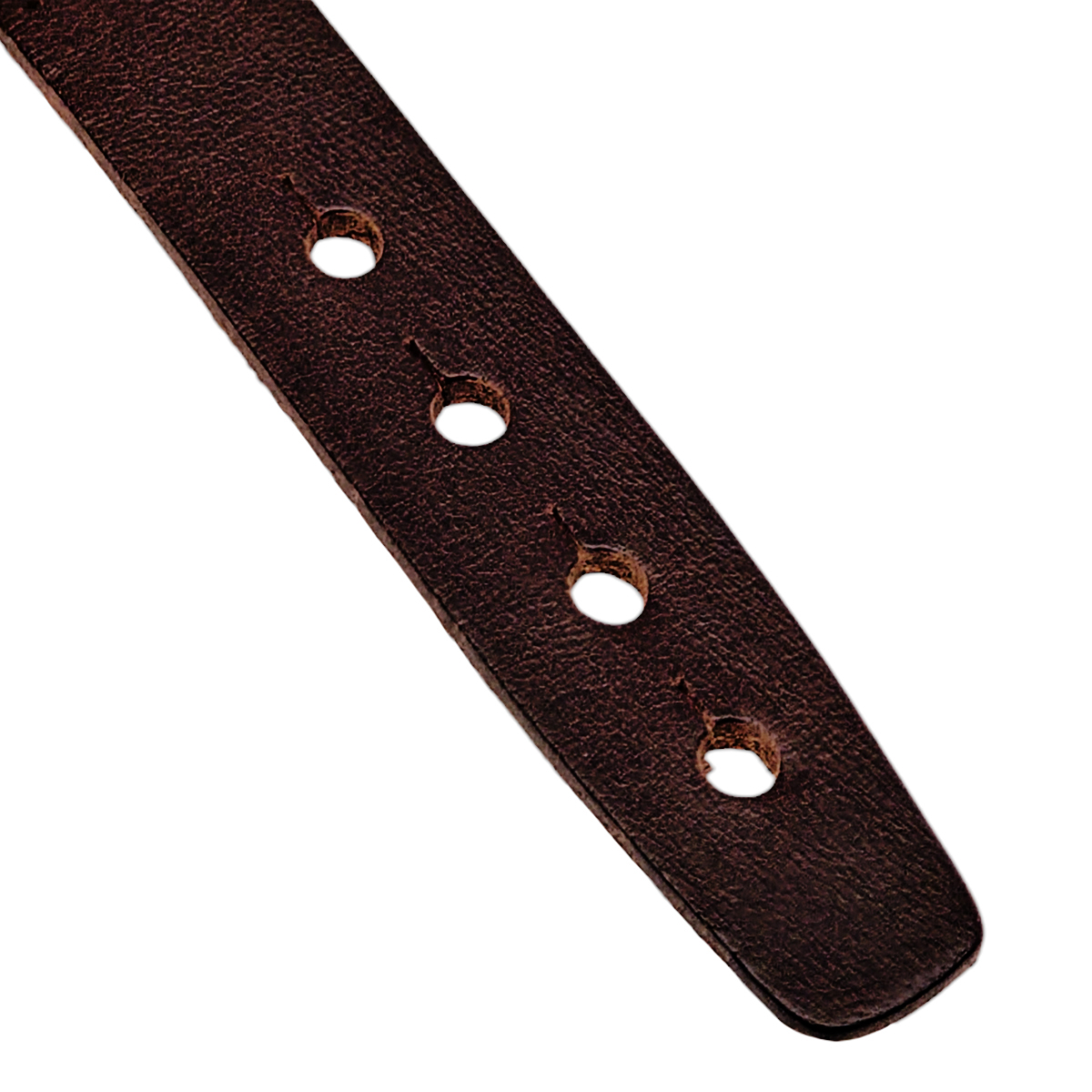 Bracciale unisex in vera pelle colore marrone, cinturino regolabile