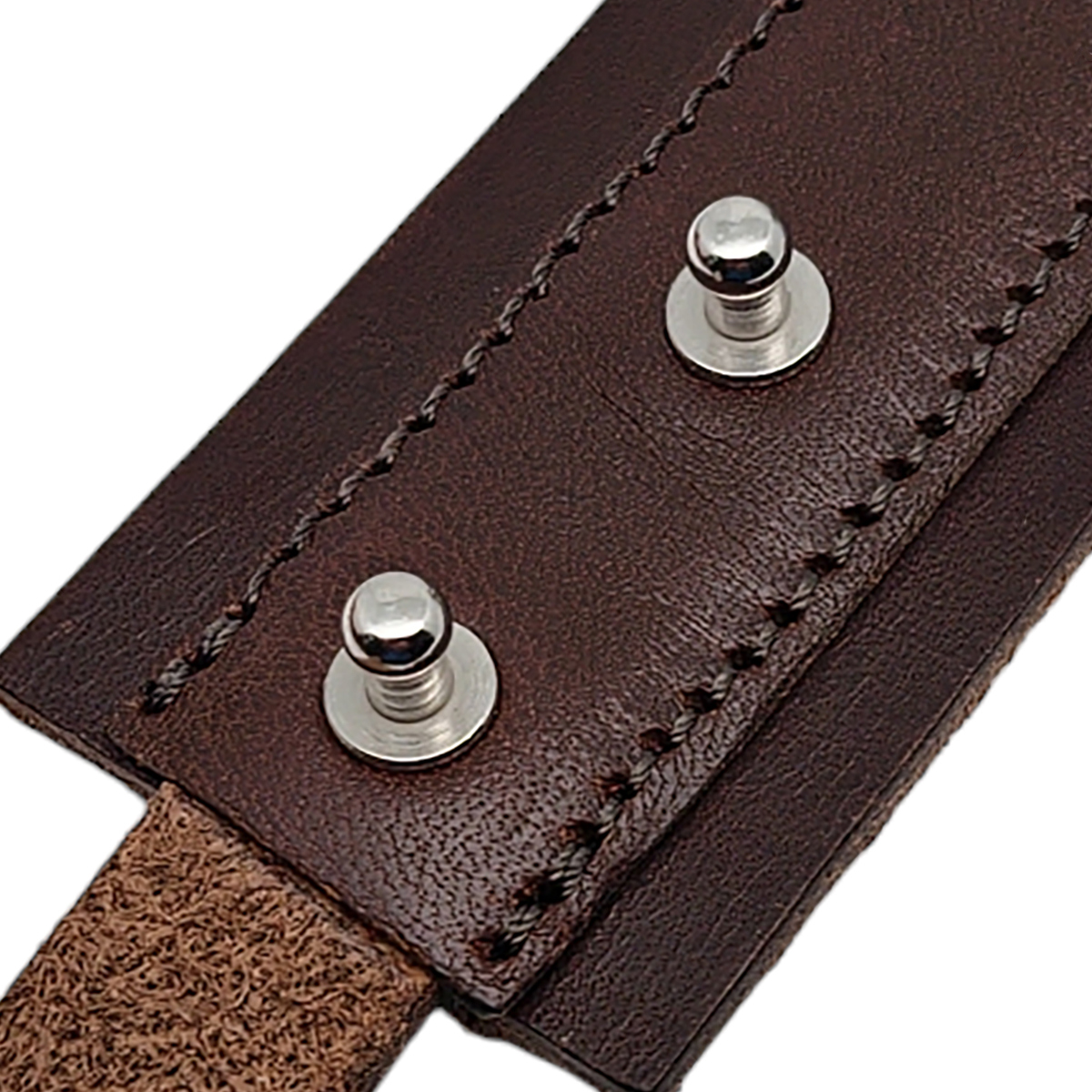 Bracciale unisex in vera pelle colore marrone, cinturino regolabile