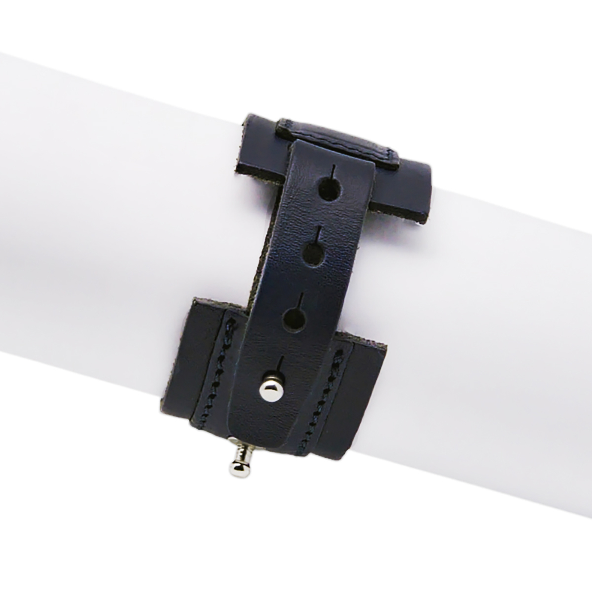 Bracciale a fascia larga in vera pelle blu, braccialetto unisex