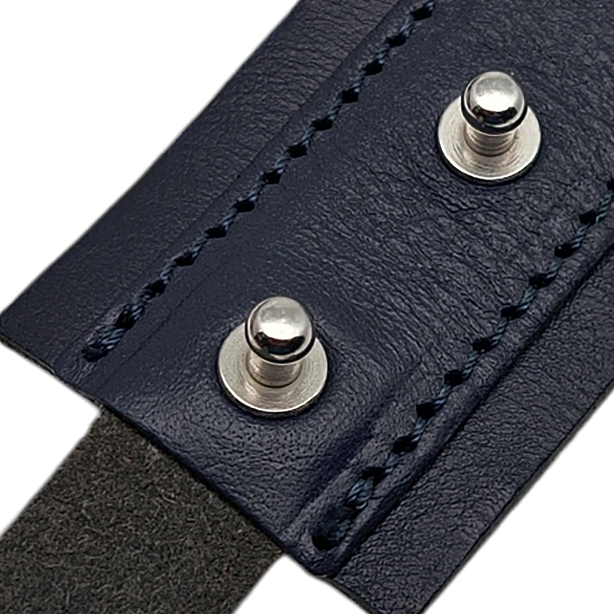 Bracciale a fascia larga in vera pelle blu, braccialetto unisex