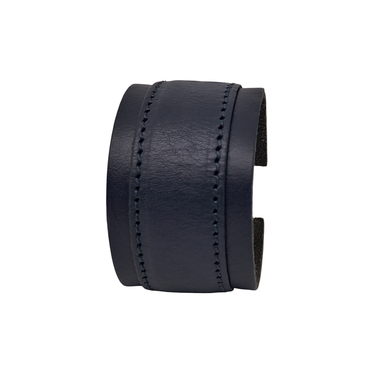 Bracciale a fascia larga in vera pelle blu, braccialetto unisex